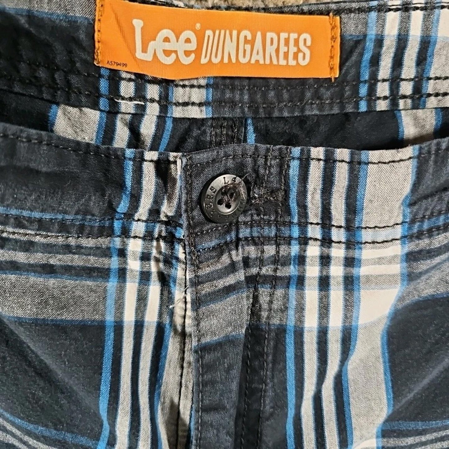 Lee dungarees cargo shorts men's 38x11 plaid preppy outdoor