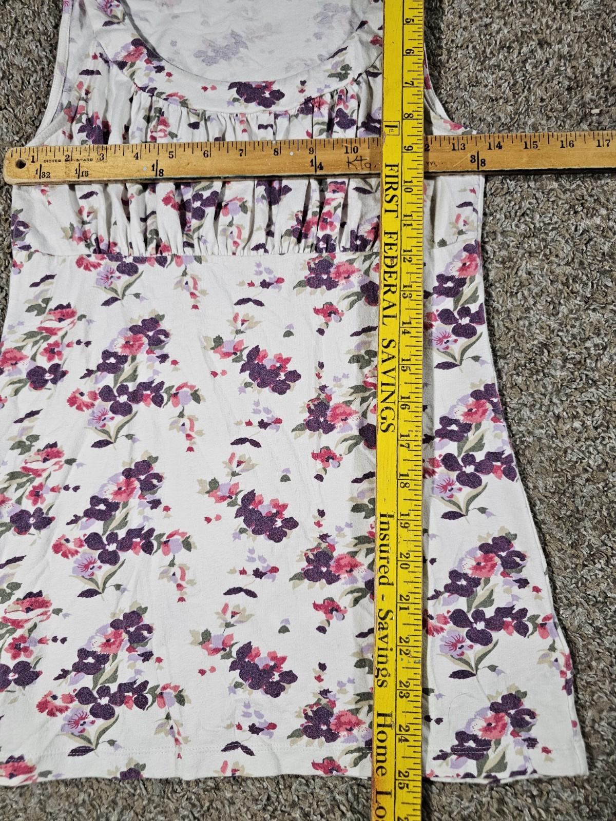 Express White Floral Tank Top Small