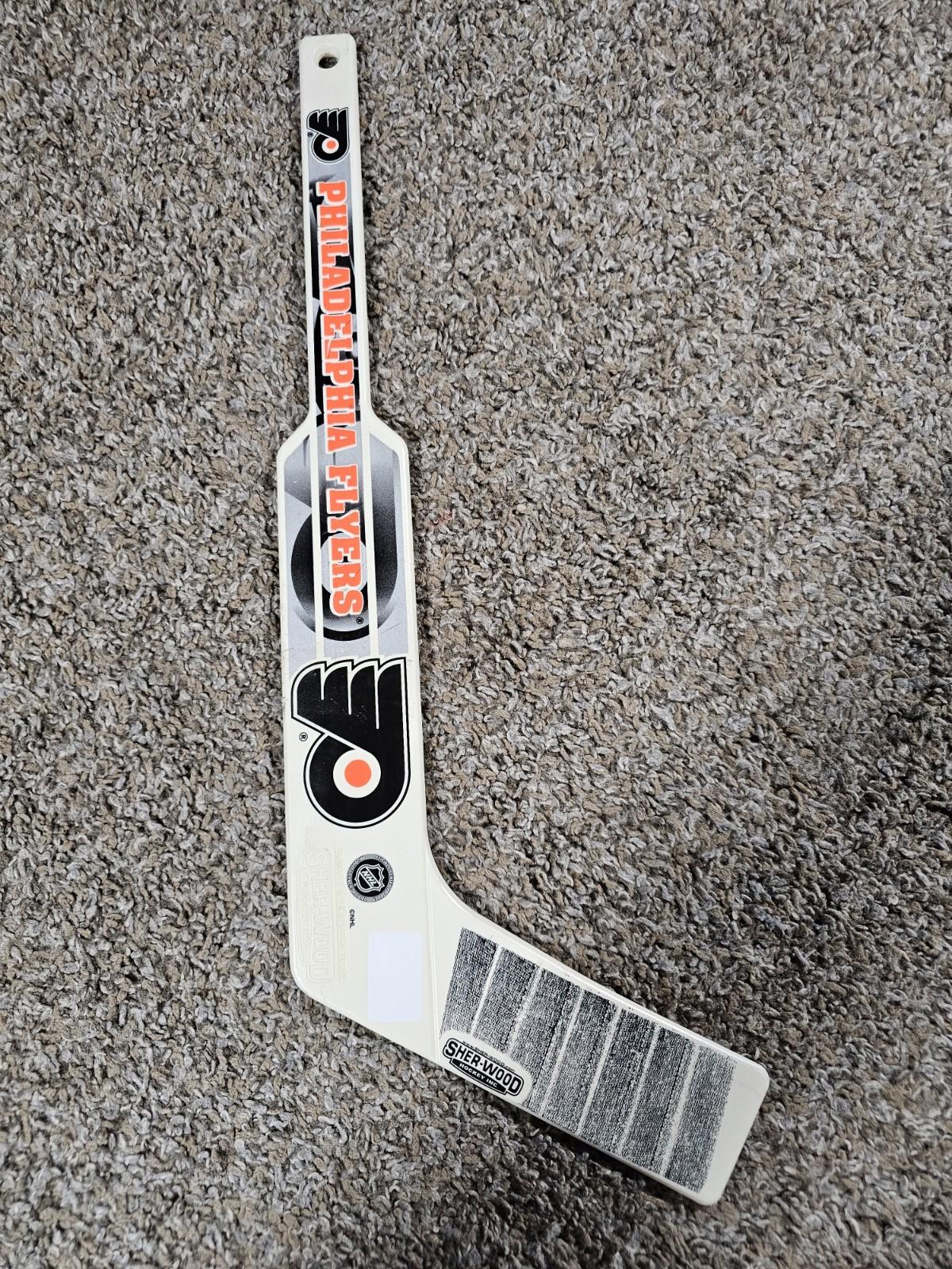 Vintage Sherwood NHL Philadelphia Flyers Mini Goalie Hockey Stick White Plastic