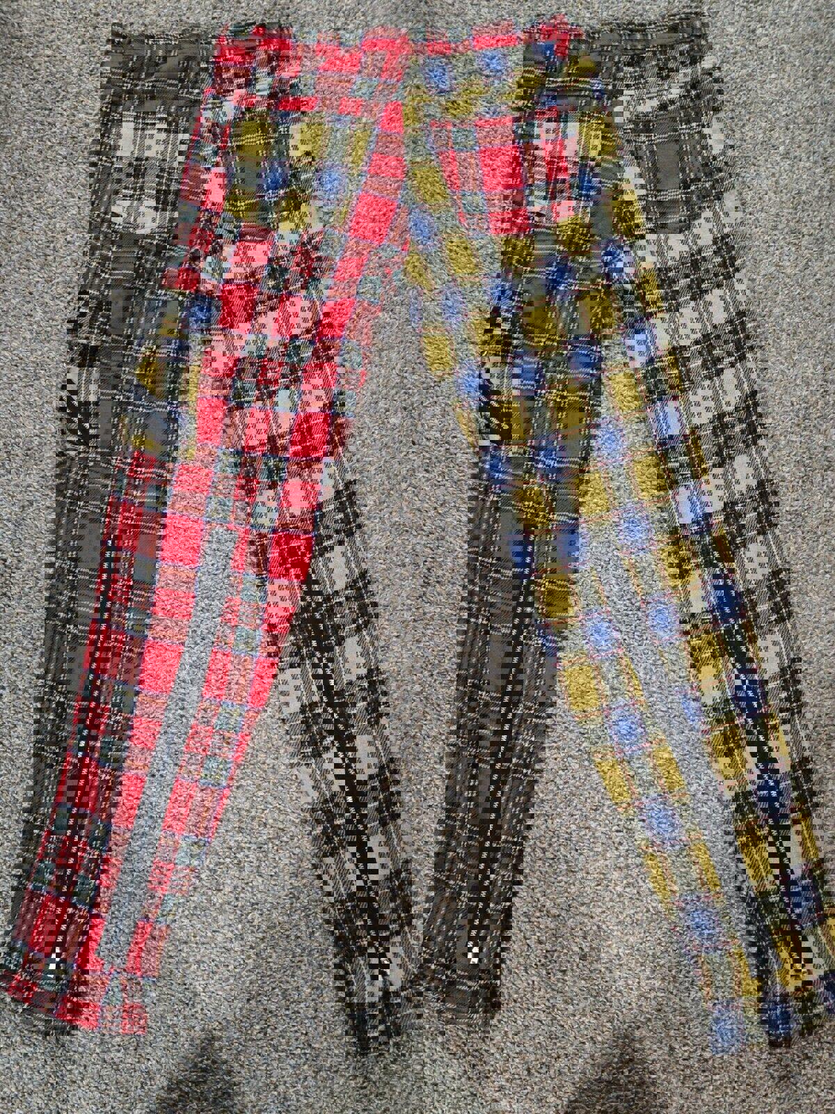 Tiger Of London Plaid Flannel Bondage Zippper Punk Pants 34