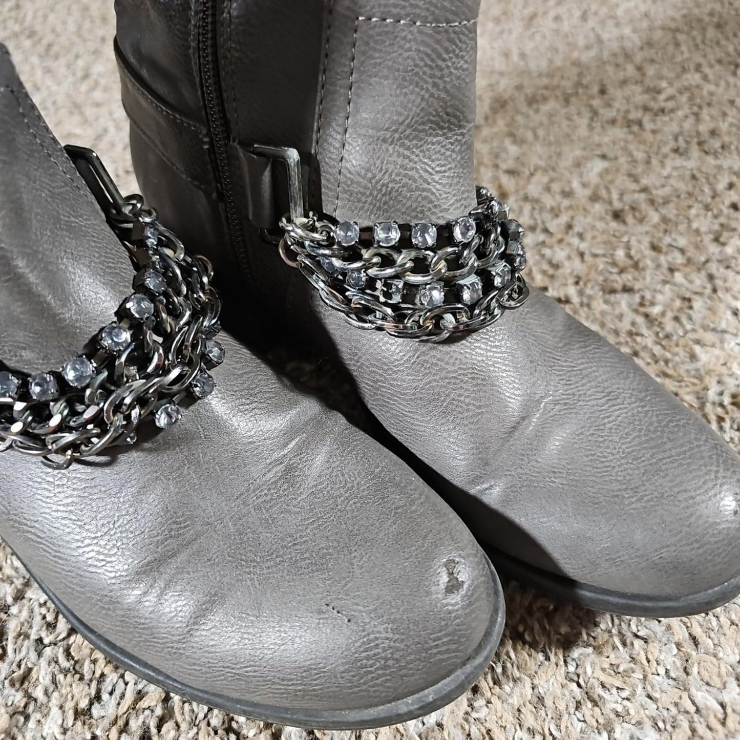 Kohls Marnismoke Boots Womens Sz 6 Chained Zipper Sides