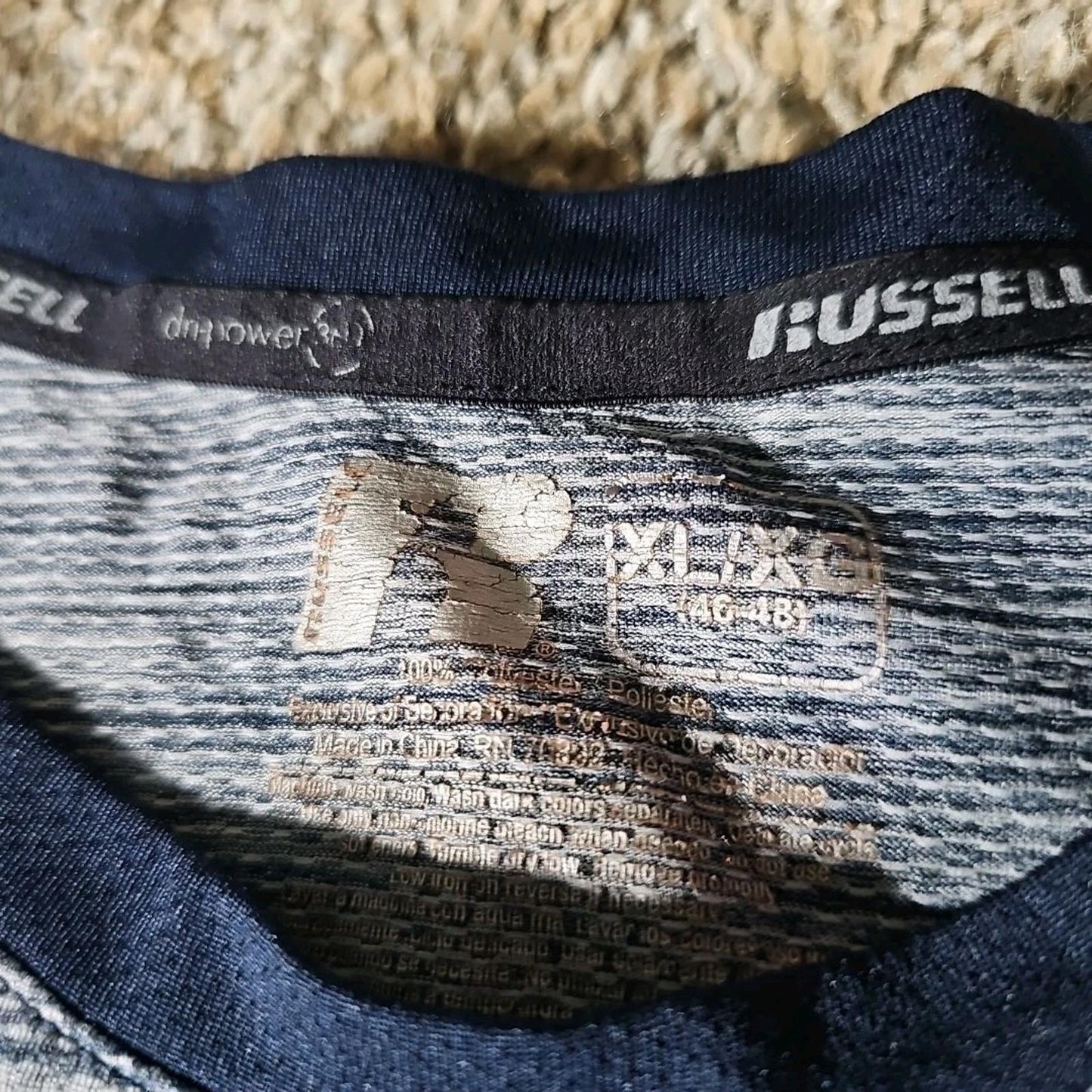 Russell DryPower 360 XL Gray Workout Tshirt