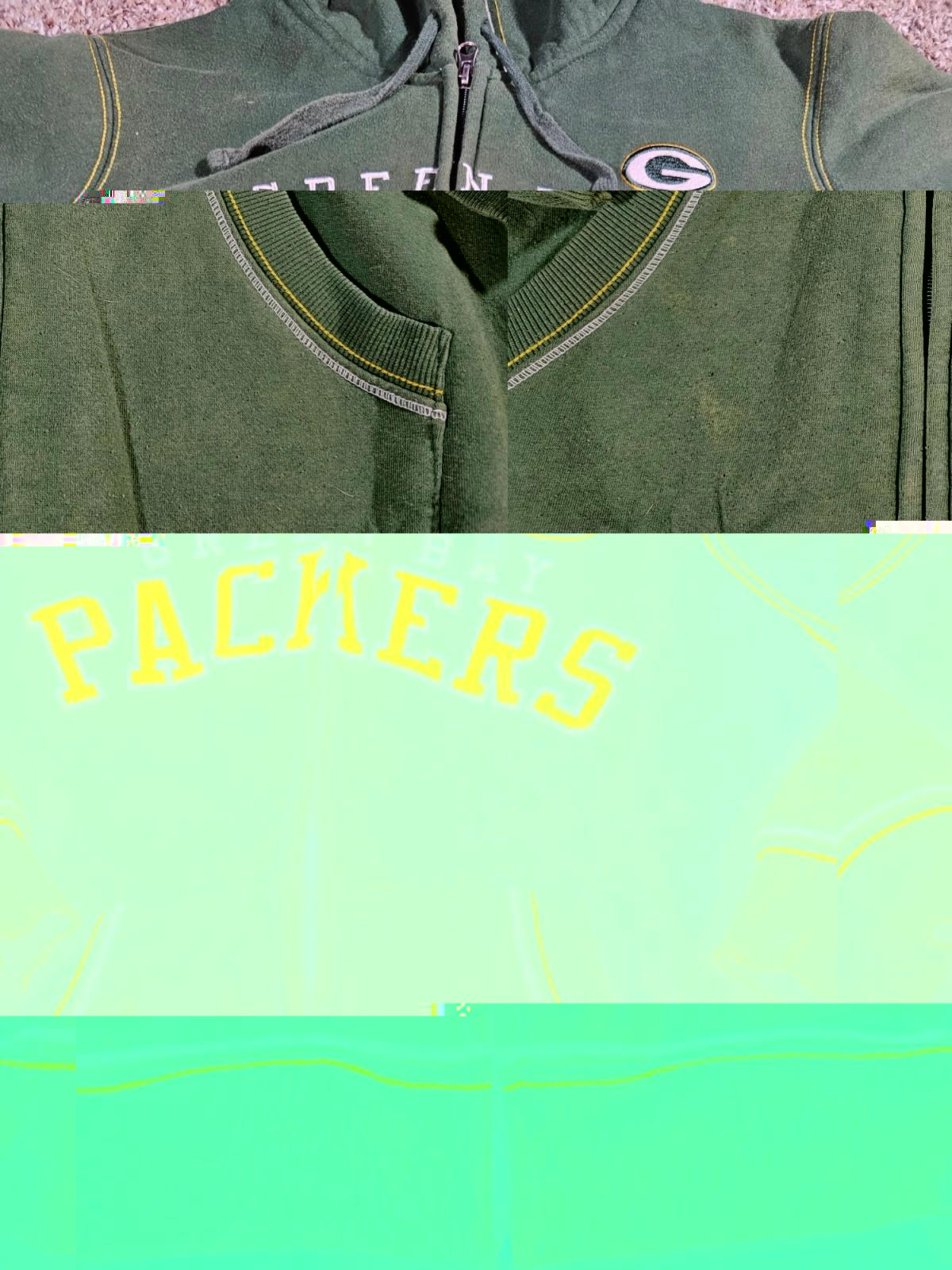 Green Bay Packers women's Lg Fullzip Green Hoodie AGIll