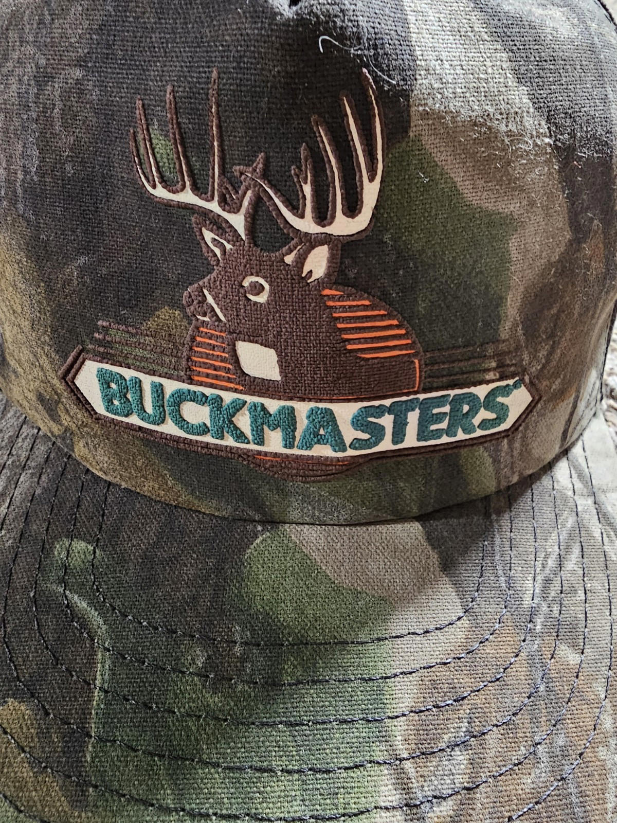 90s VTG Buckmasters Original Camo Snapback Hat Made In USA