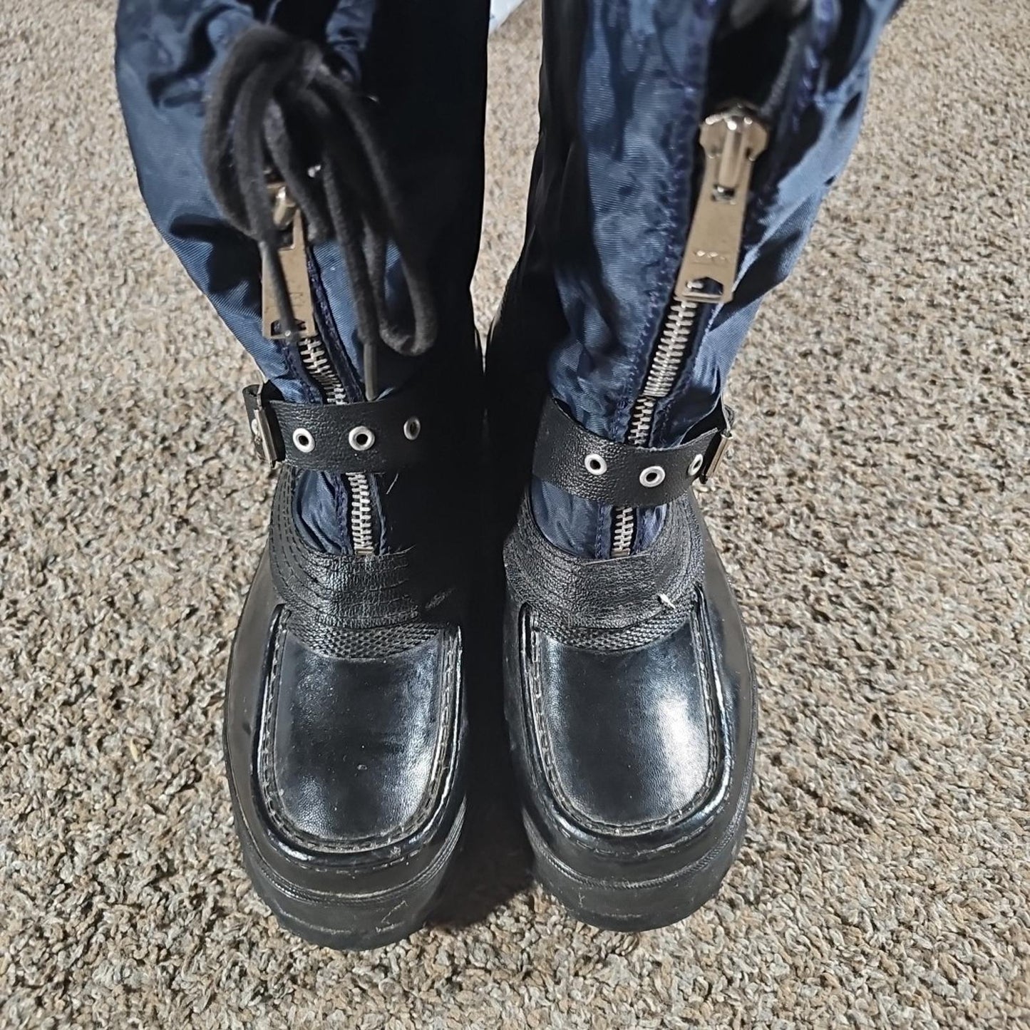 Men's Trax Steel Shank Waterproof Boots Size 8 Black Blue
