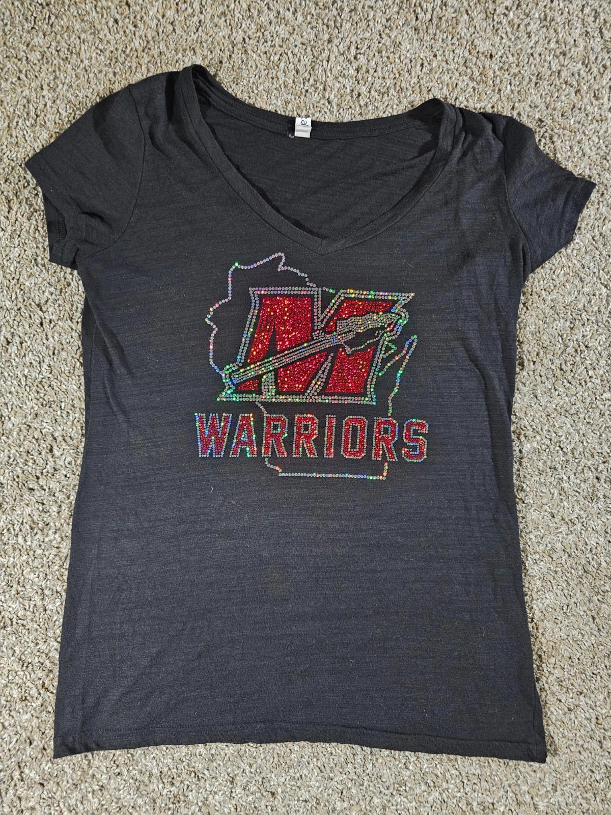 enza wonens L black vneck Wisconsin Warriors