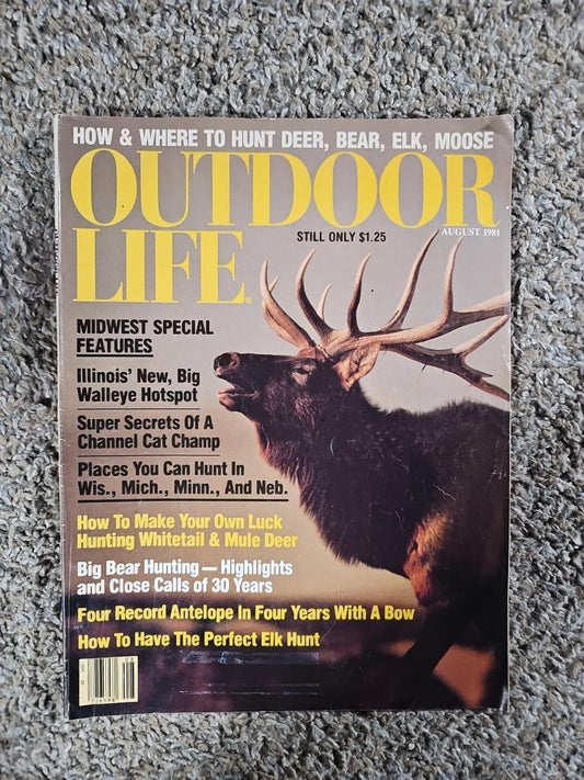 Outdoor Life Vintage Magazine August 1981 Hunting Fishing Outdoor Sports