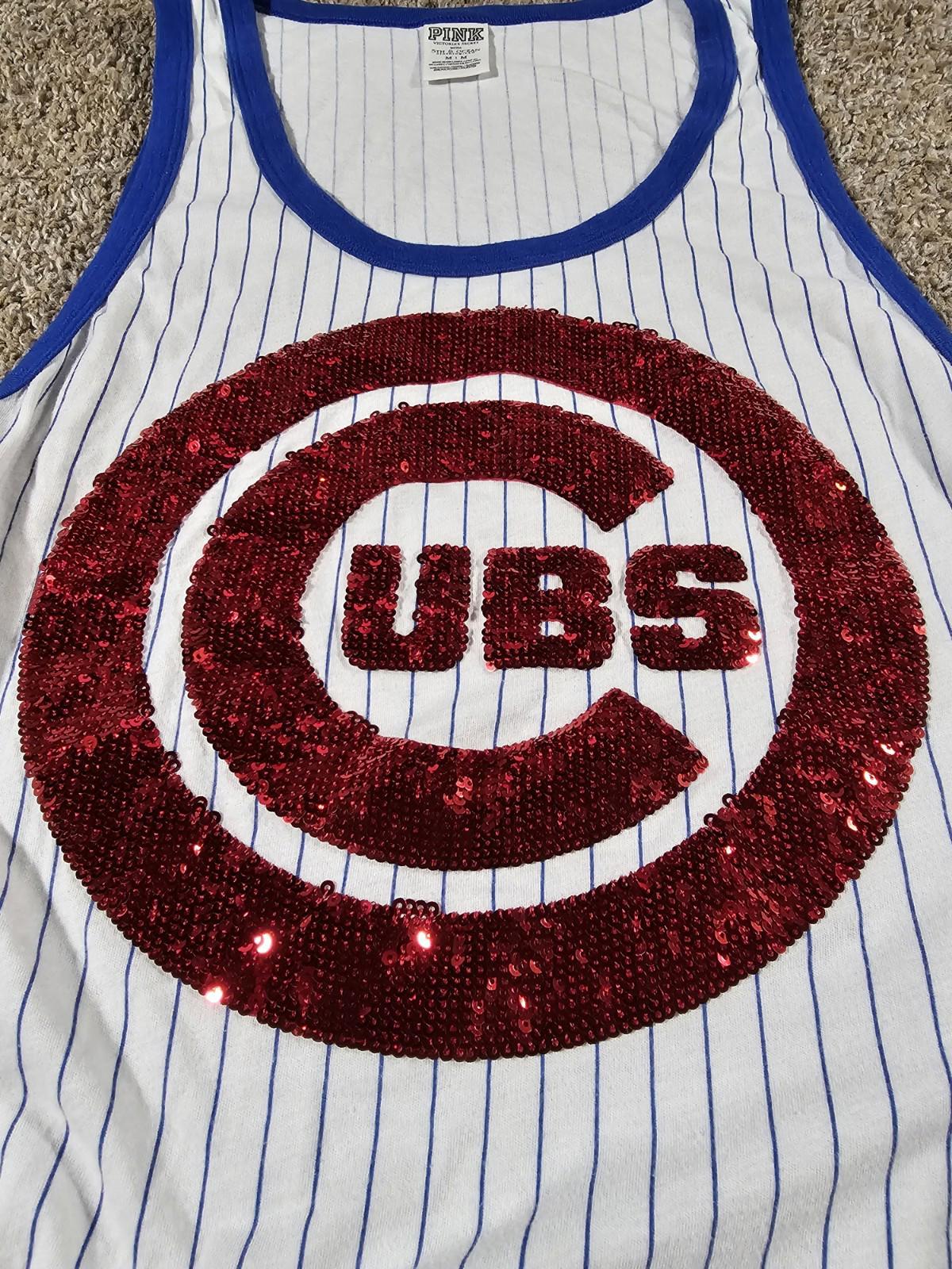 Pink Victorias Secret 5th & Ocean Chicago Cubs Sequins Tank