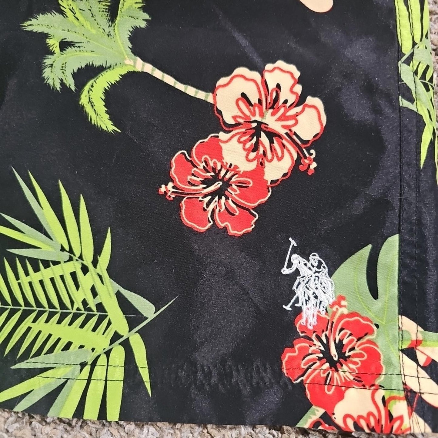 Men's U.S POLO ASSN Floral Planes Mesh Lined Swim Trunks Board Shorts Size XL