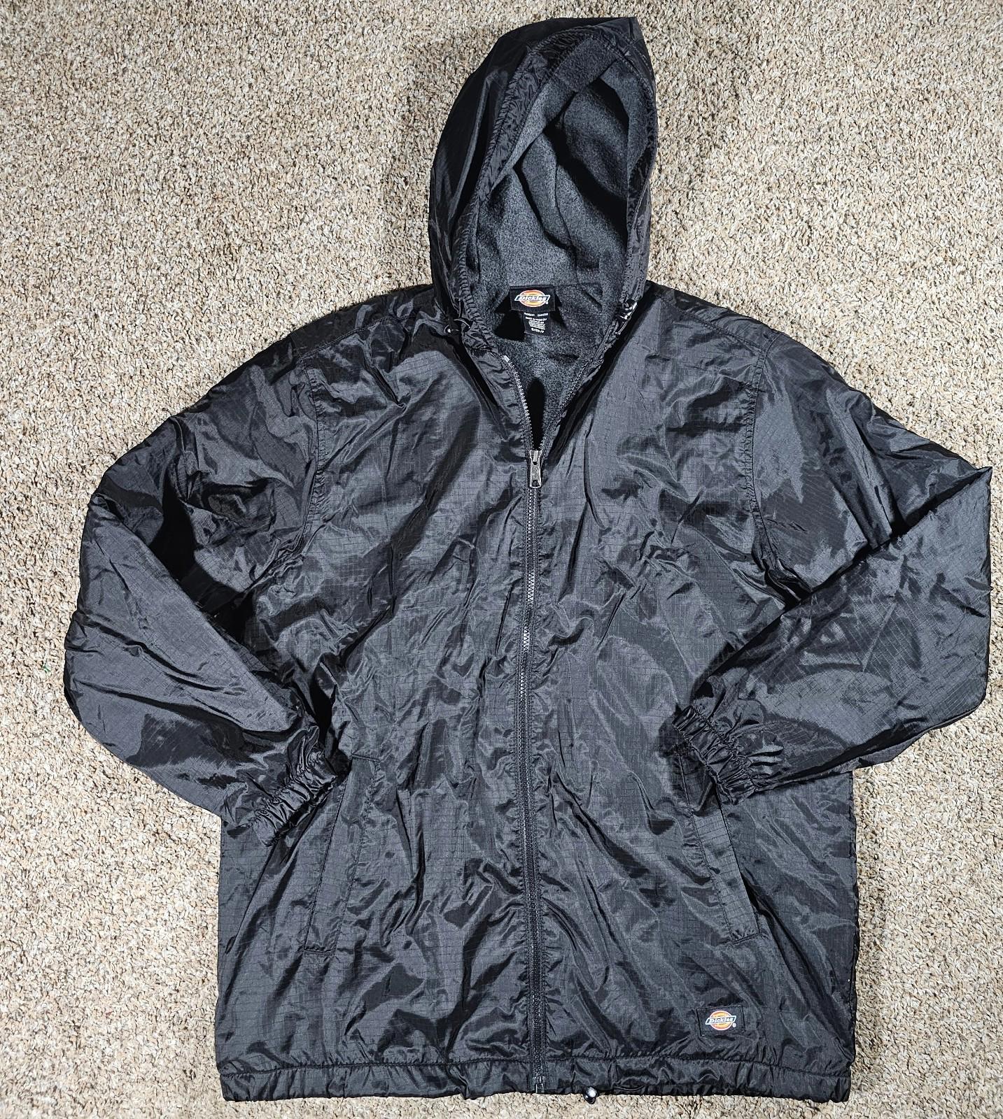 Dickies Jacket Small Black Nylon Ripstop Fleece Lined Hooded