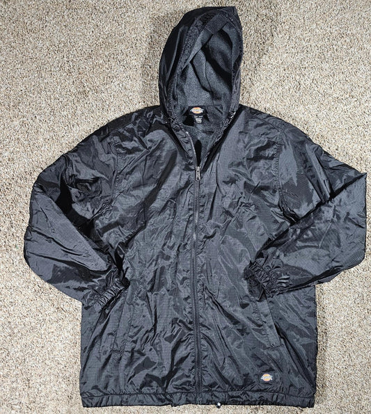 Dickies Jacket Small Black Nylon Ripstop Fleece Lined Hooded