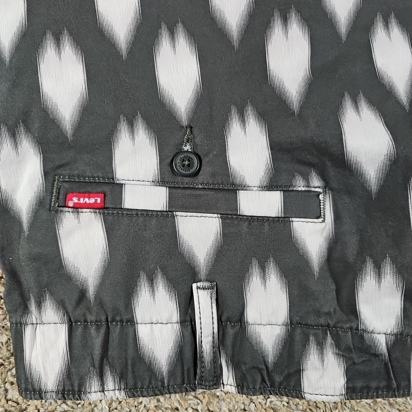Levis XX Chino EZ Shorts Men's XL Gray Geometric Outdoor