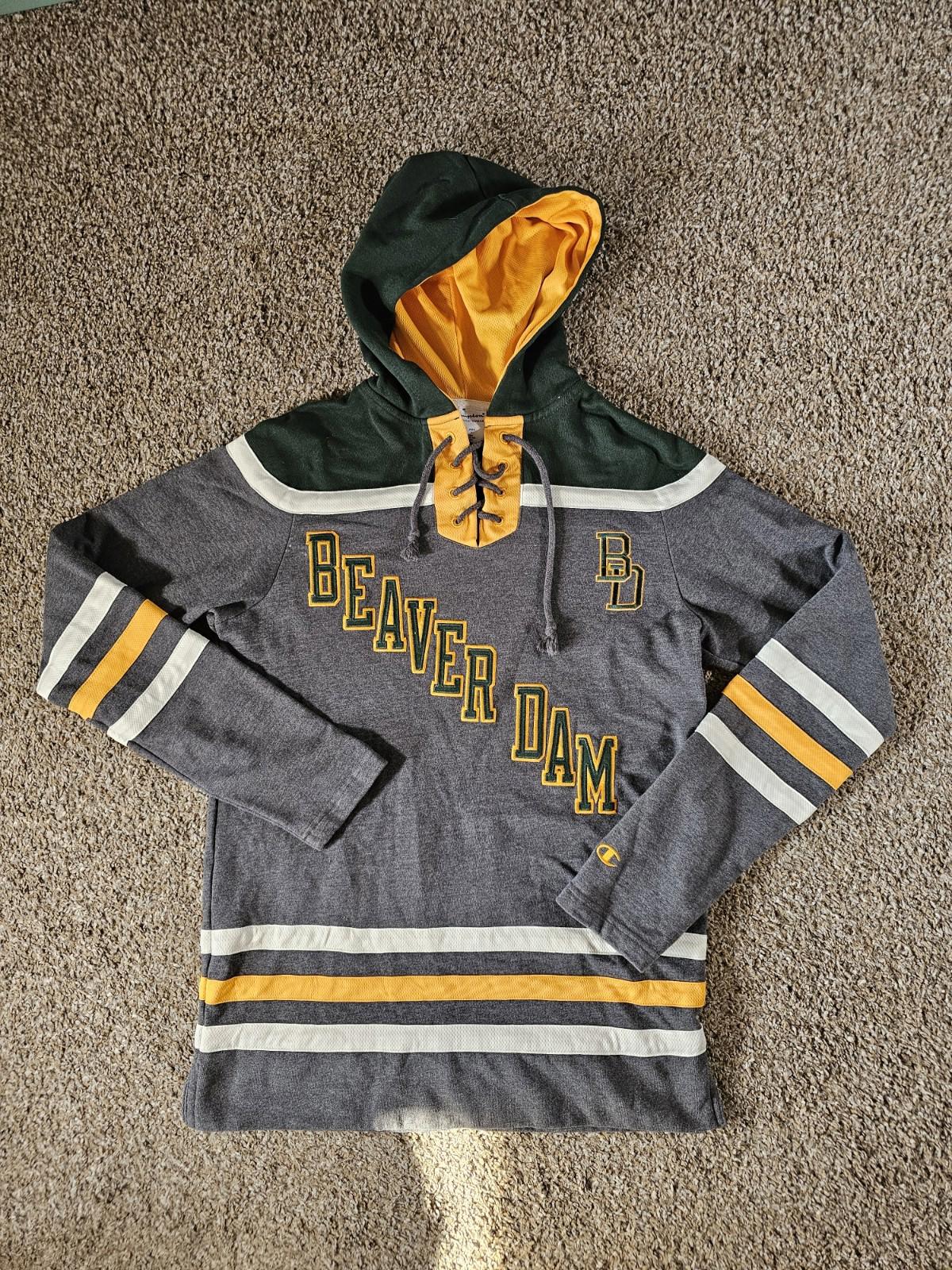Champion BeaverDam BEAVERS Hockey Jersey Hoodie Sweatshirt S