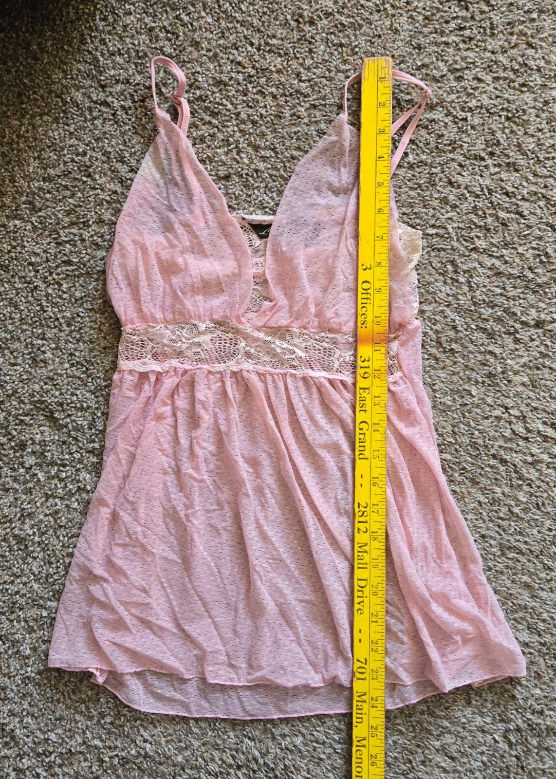 Leonie Lingerie  Babydoll Chemise Pink Lace Size Medium