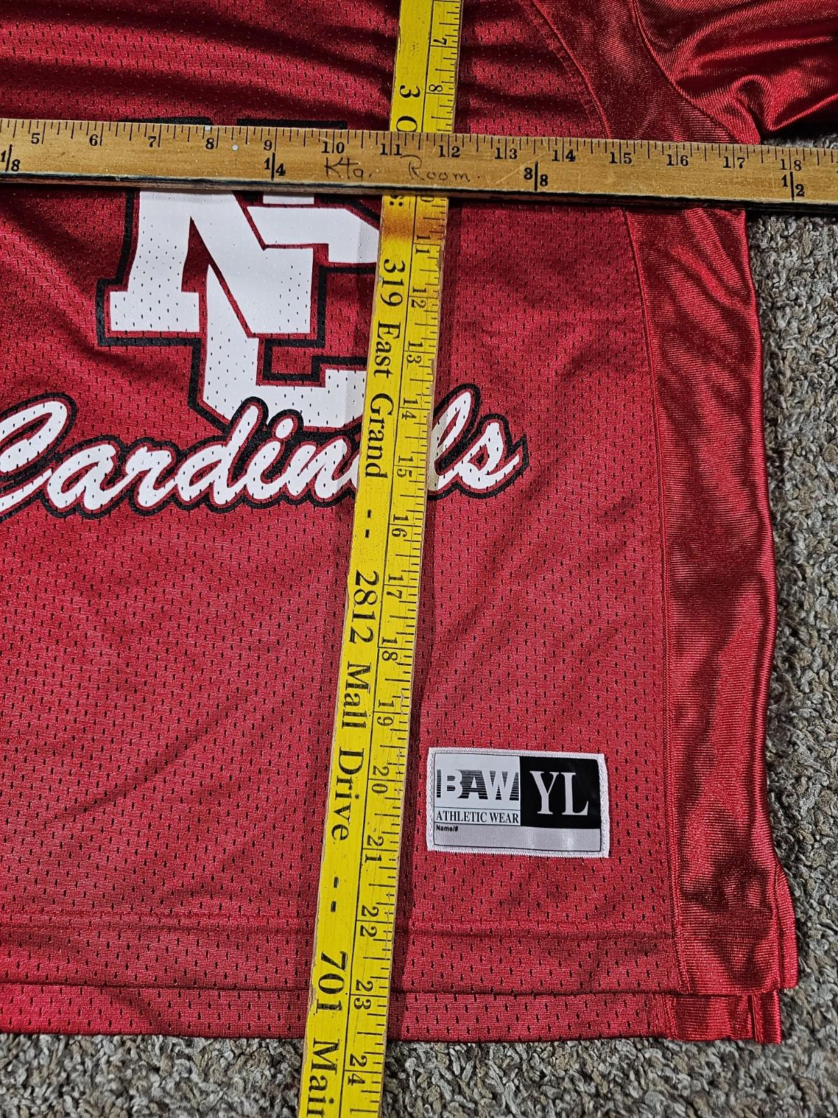 BAW Athletic Wear NC Cardinals jersey Youth Large Red