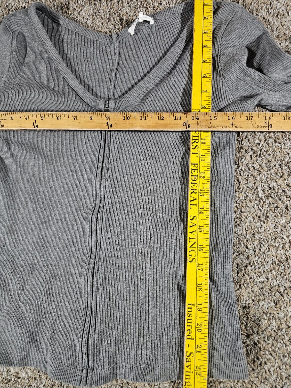 RAG & BONE FullZip Front Sweater Top Slim Fit Gray Sz L