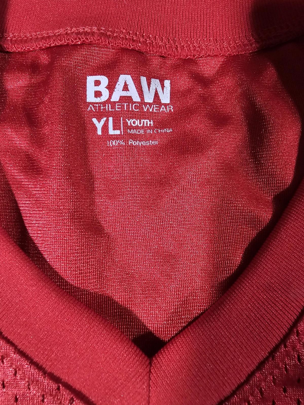 BAW Athletic Wear NC Cardinals jersey Youth Large Red