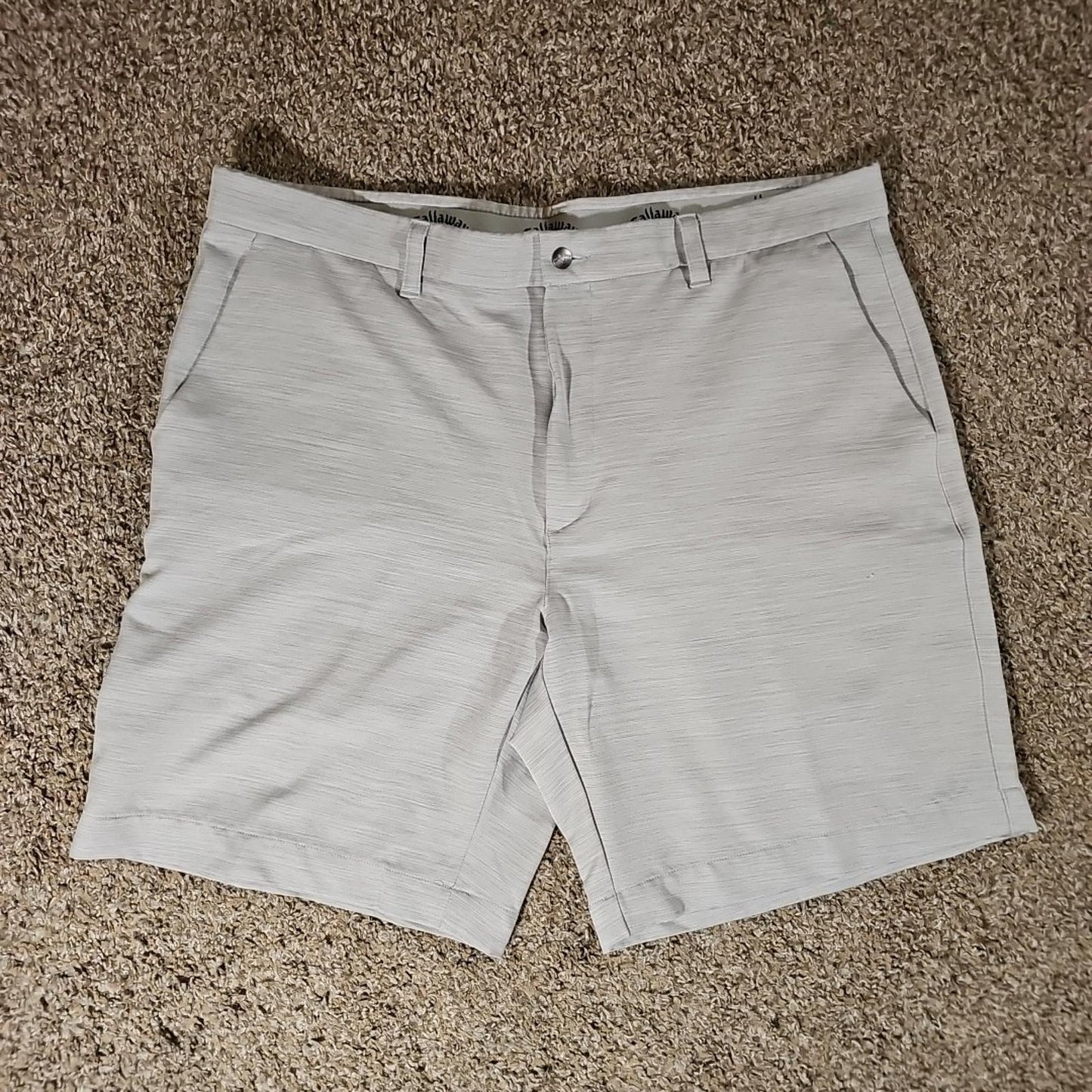 Callaway Golf Shorts 38 Heather Gray Silver Opti Dri Stretch