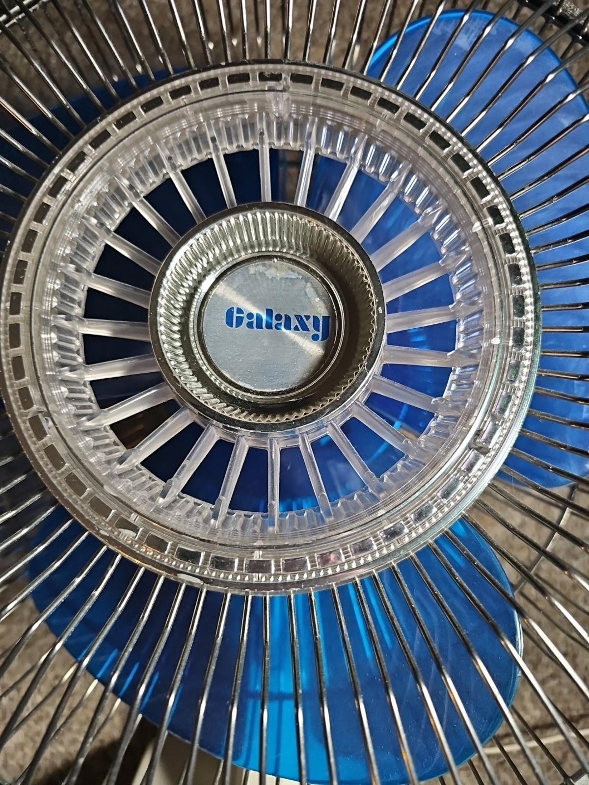 Vintage Galaxy 12" 3 Speed Oscillating Fan Blue Blade Tested!