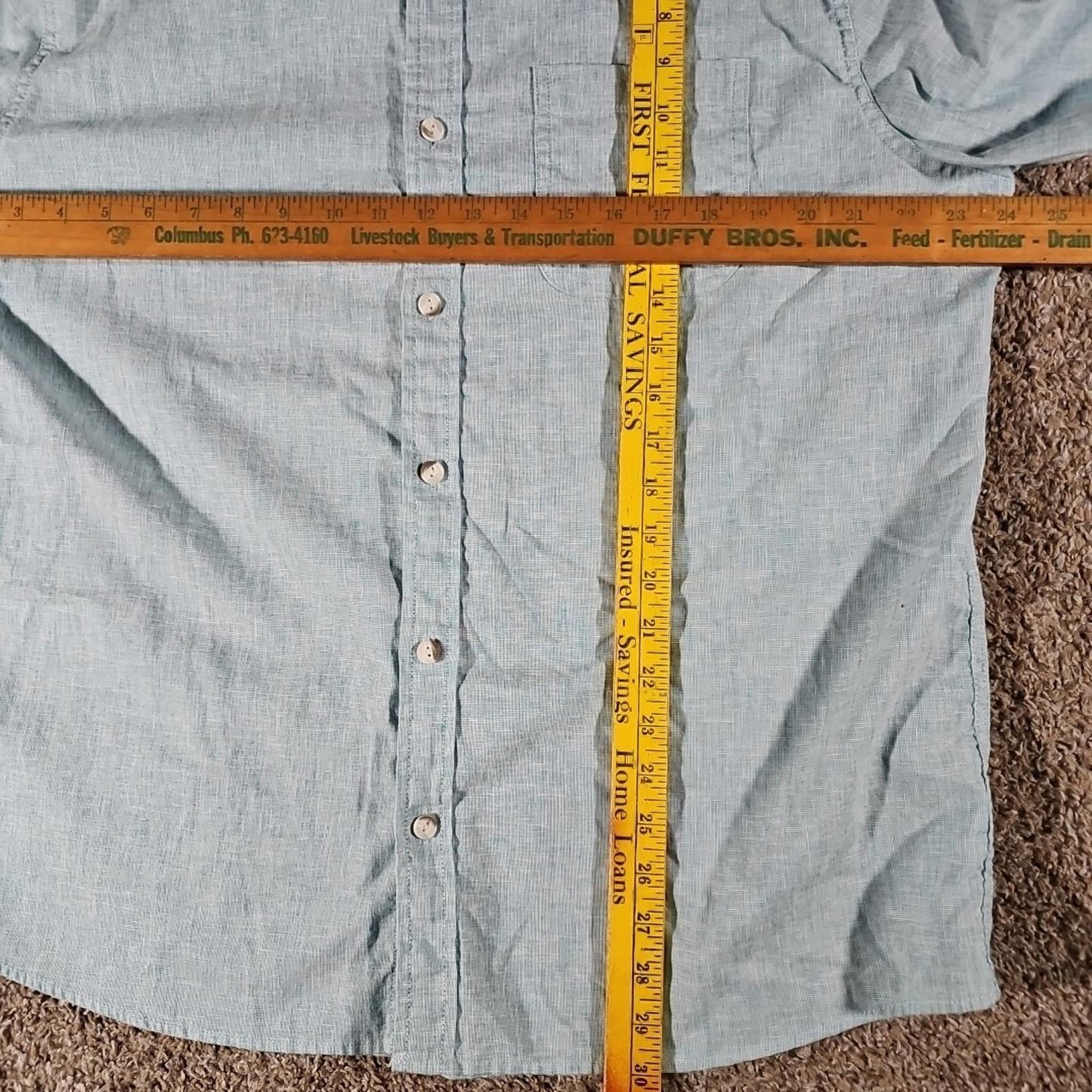 Even Tide Linen Cotton Short Sleeve Shirt Mens XL Button Up