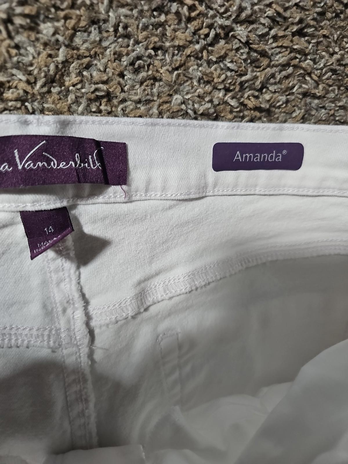Gloria Vanderbilt Amanda Sz 14 White Jeans