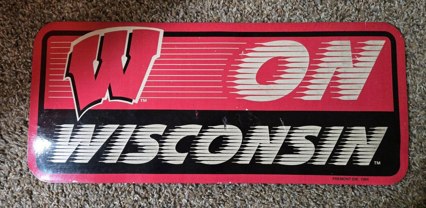 Vintage 1994 Fremont Die On Wisconsin Badgers Car Magnetic Decal