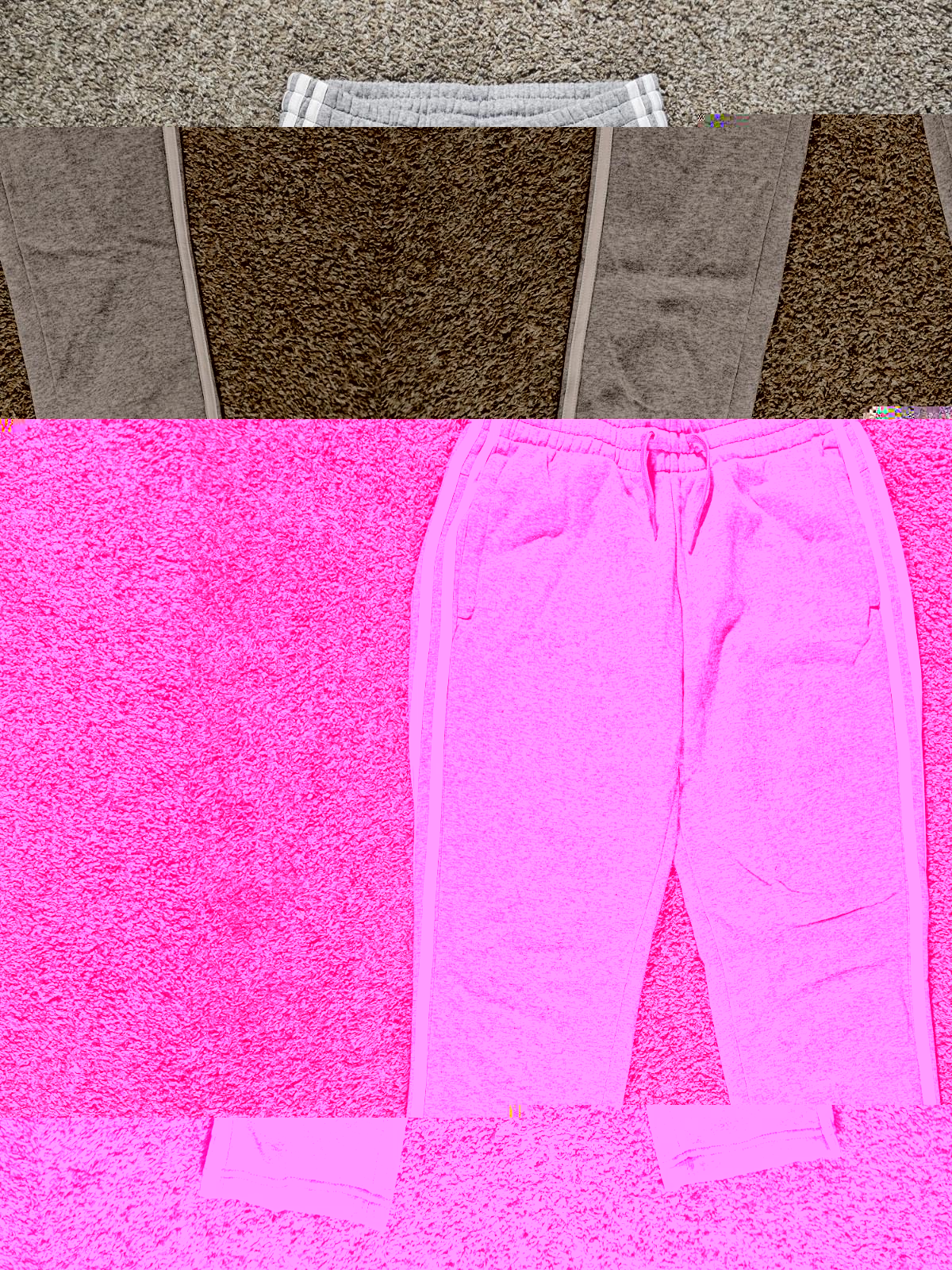 Adidas Womens Small Gray White Stripe Sweatpants Drawstring