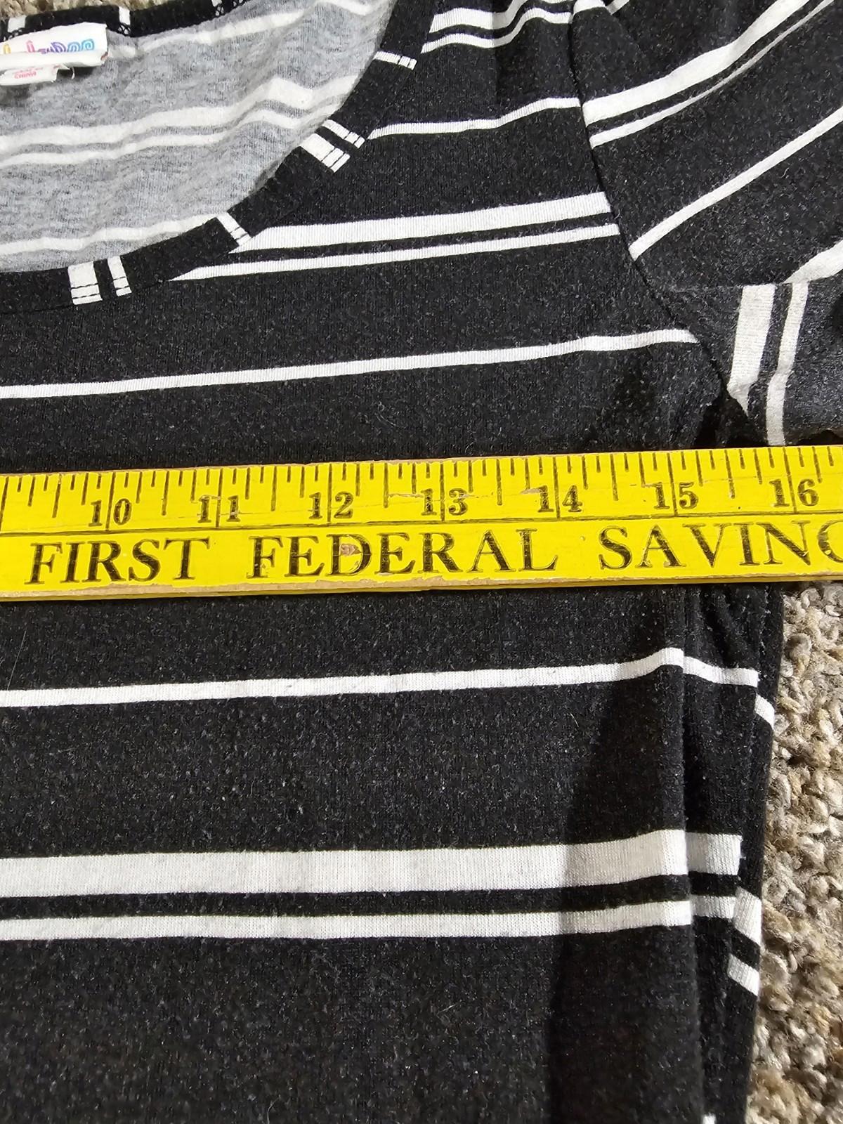 LuLaRoe Black White Stripes Dress Small