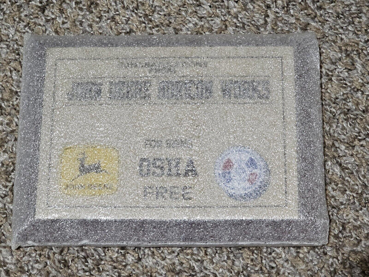 VINTAGE 90s Congratulations from John Deere Horicon Works being OSHA FREE Plaque