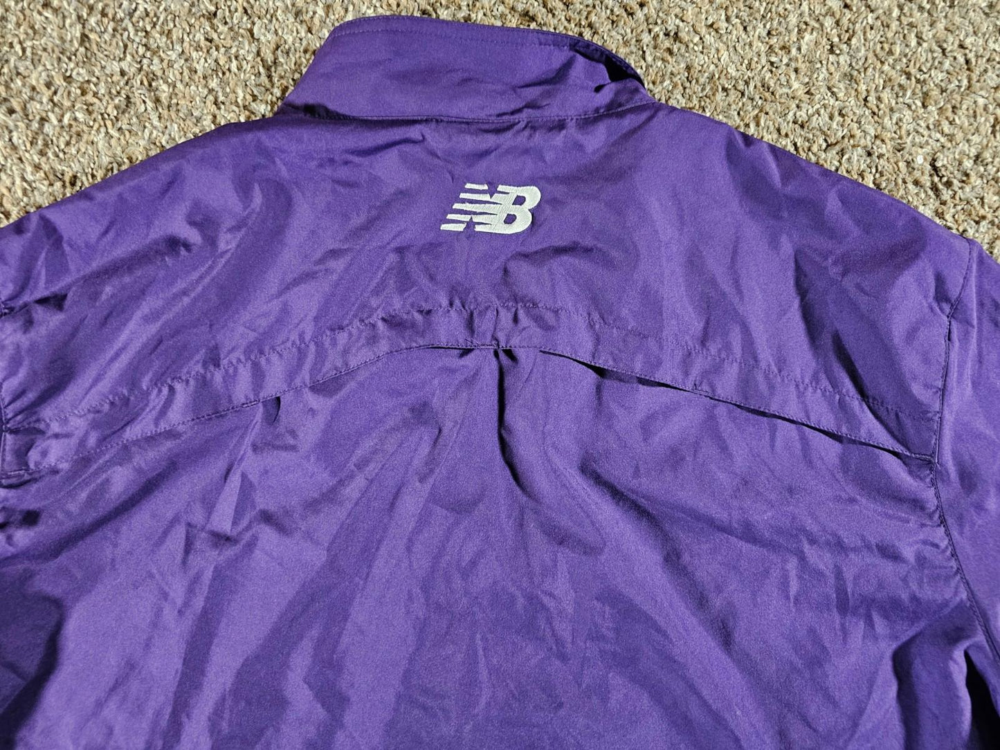 Full Zip Purple New Balance Jacket Vented Zip Pockets LARGE