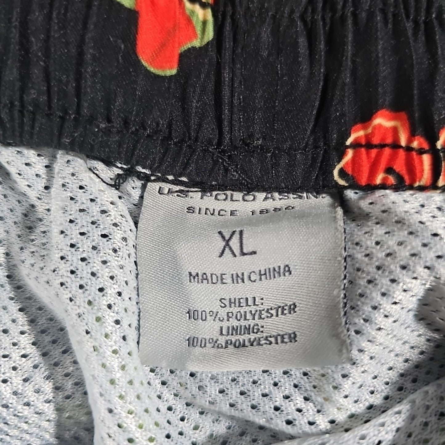 Men's U.S POLO ASSN Floral Planes Mesh Lined Swim Trunks Board Shorts Size XL