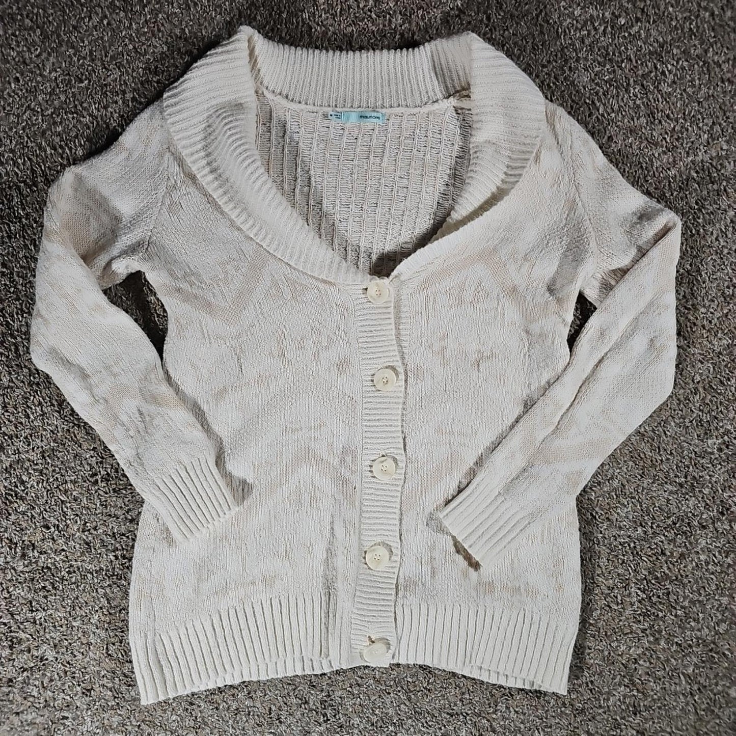 Maurices M Ivory Beige Cable Knit Cardigan