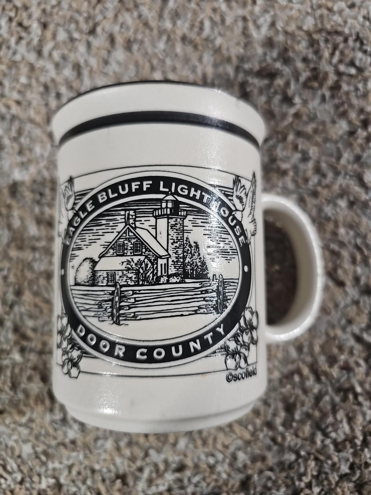 Scofield Eagle Bluff Lighthouse Door County WI Coffee Mug