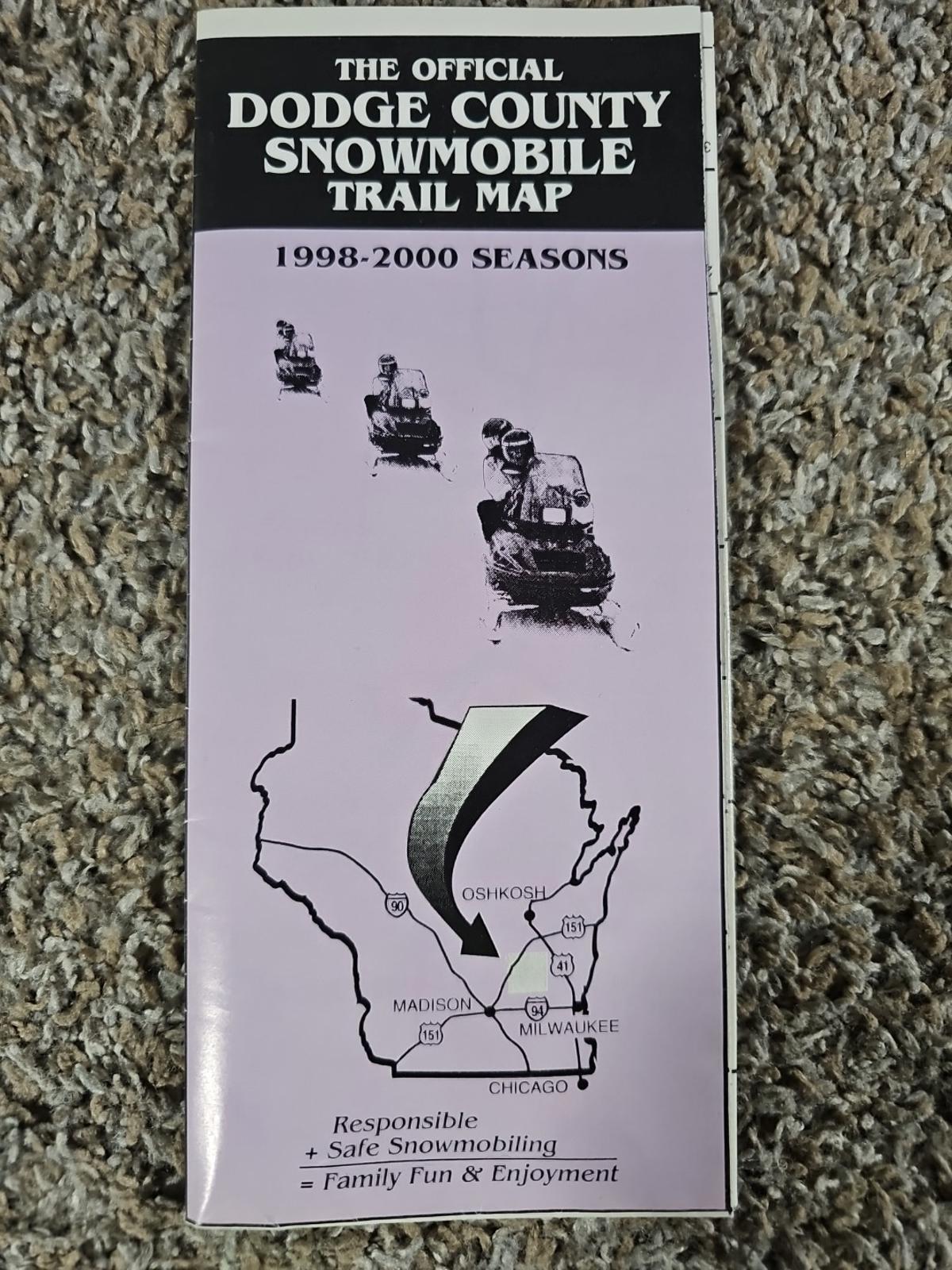 Dodge County WI 1998-2000 Snowmobile Trail Map