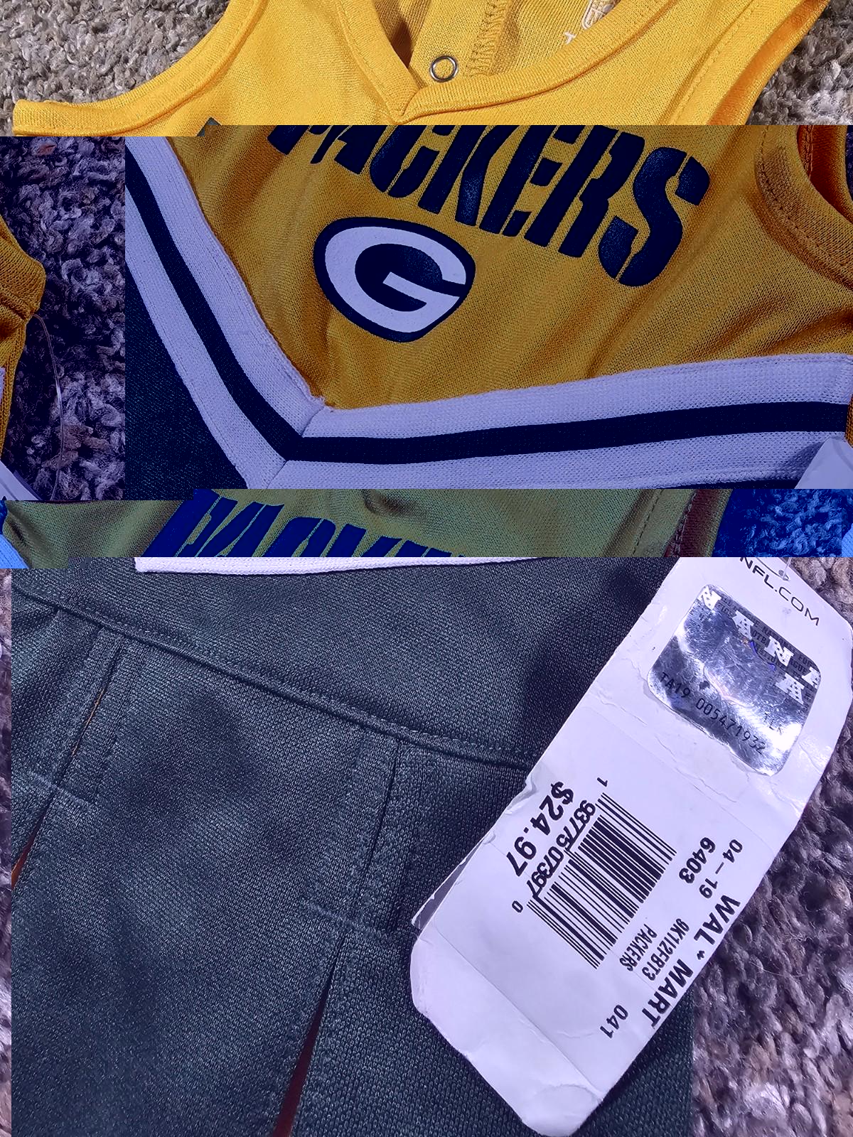 Green Bay Packers 1 Piece Cheerleader Outfit 12M NWT NWD