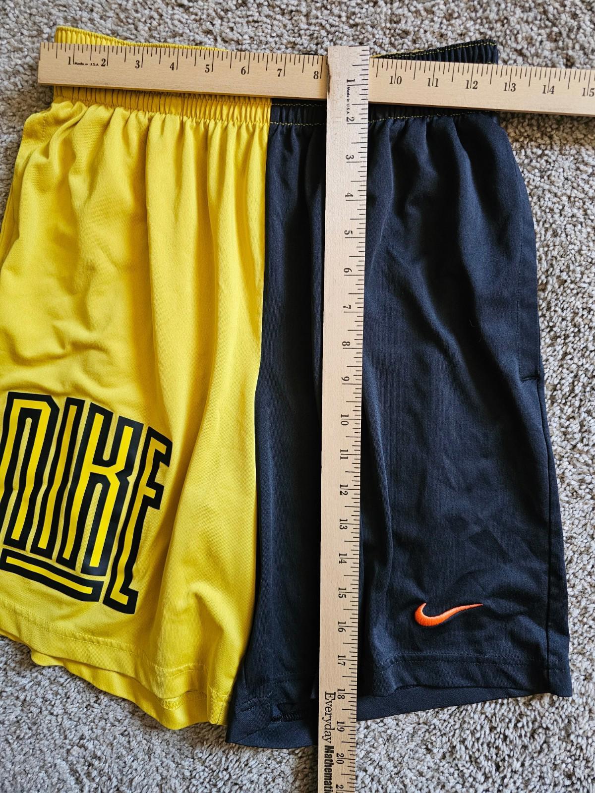 Nike Dri-Fit Basketball Shorts Sz M Drawstring Black Yellow