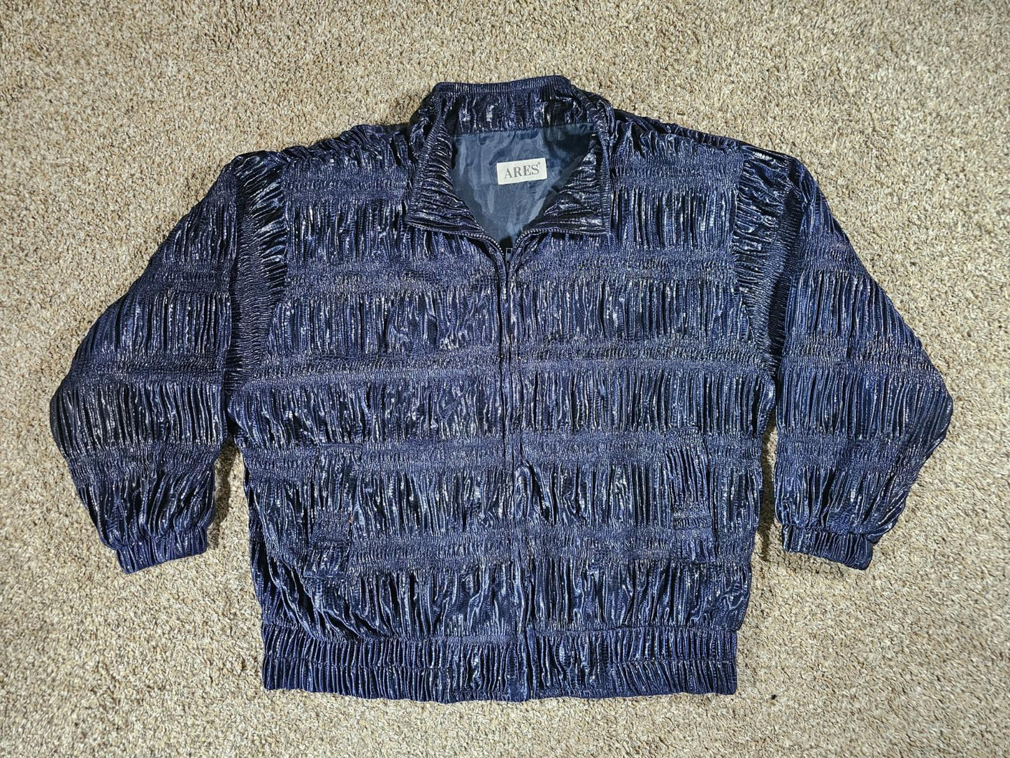 ARES fullzip ruffle jacket Black Blue SEE MEASUREMENTS