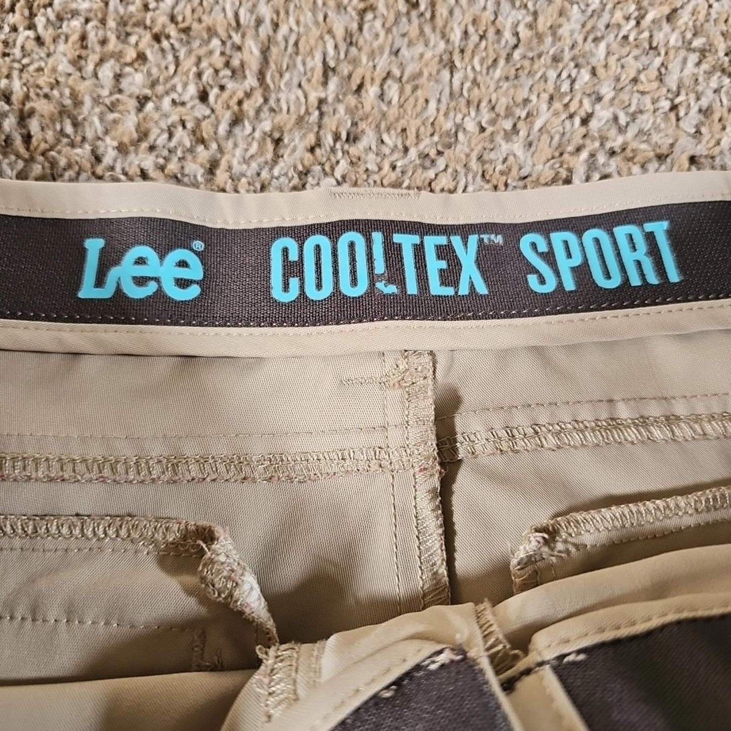 LEE Cooltex Sport Sz 42 Khaki Golf Shorts