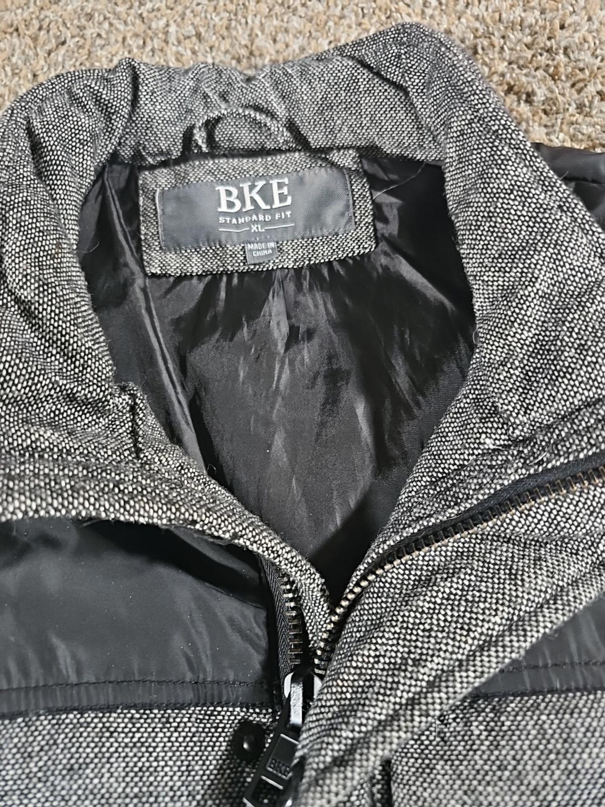 BKE Standard Fit XL Gray Puffer Vest Wool Blend