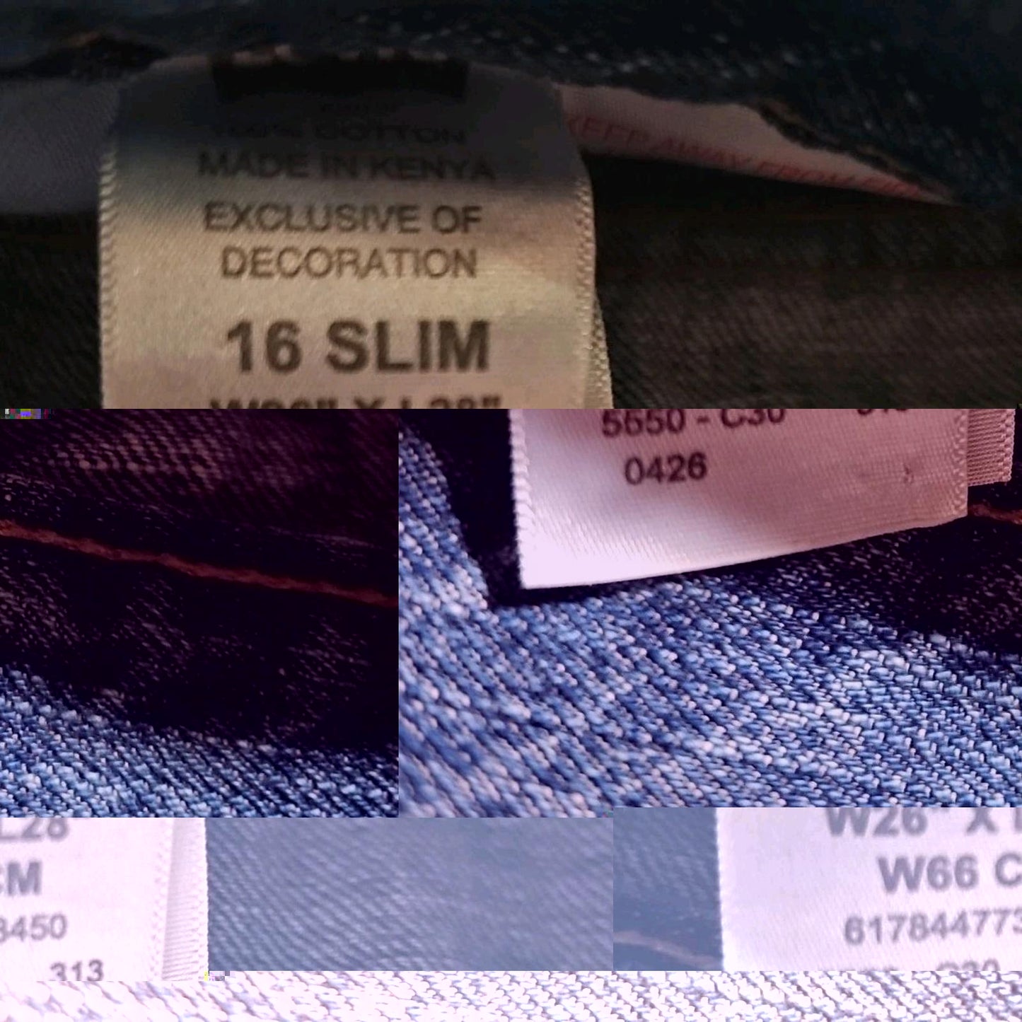 Levi's 550 Blue Denim Jeans 16 Slim 26 X 28  Relaxed Fit