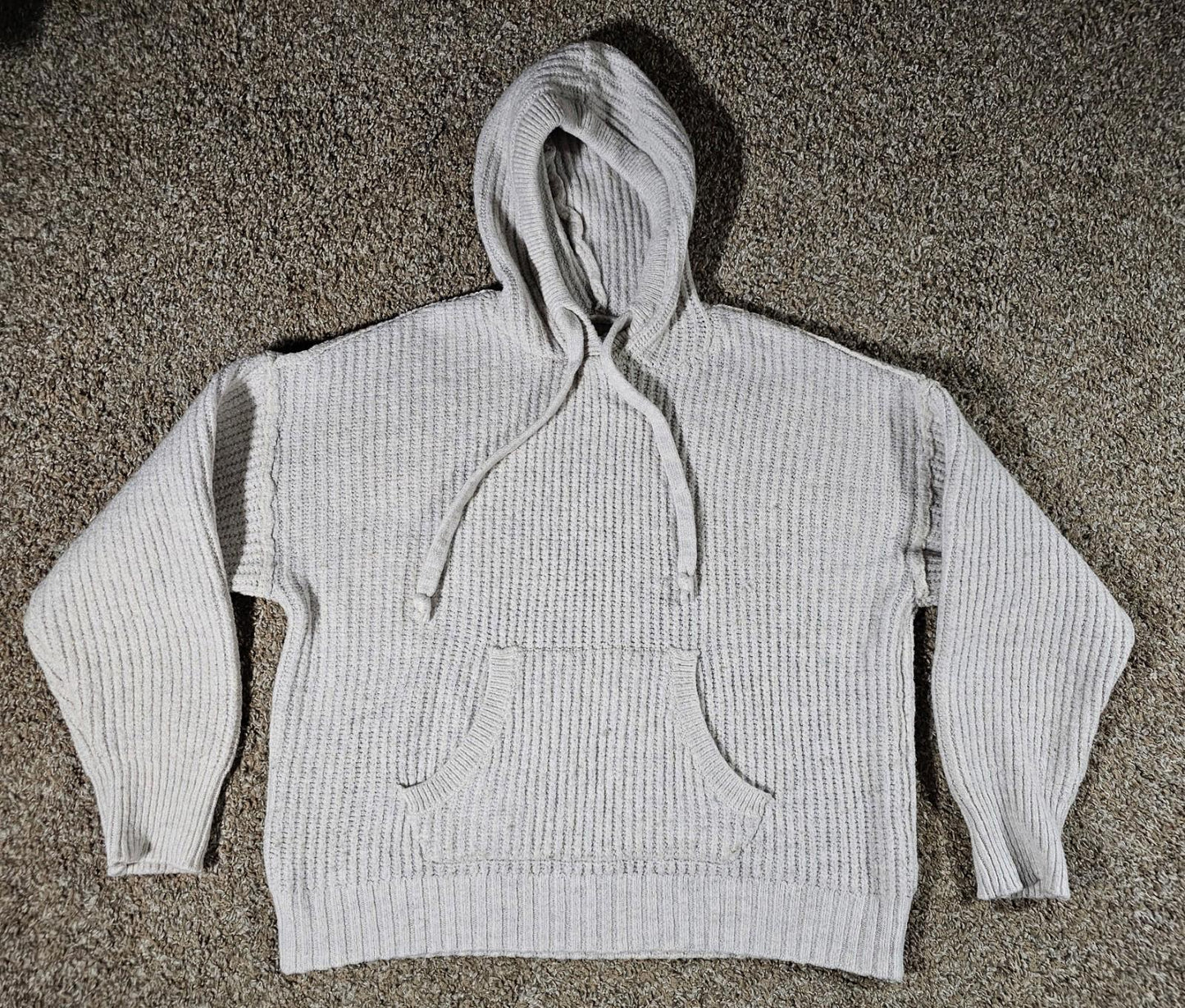 American Eagle Hoodie Thick Knit Beige Cream XS Super Soft