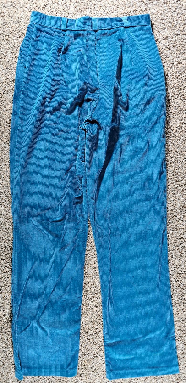blue teal corduroy pants size 13-14 27x30