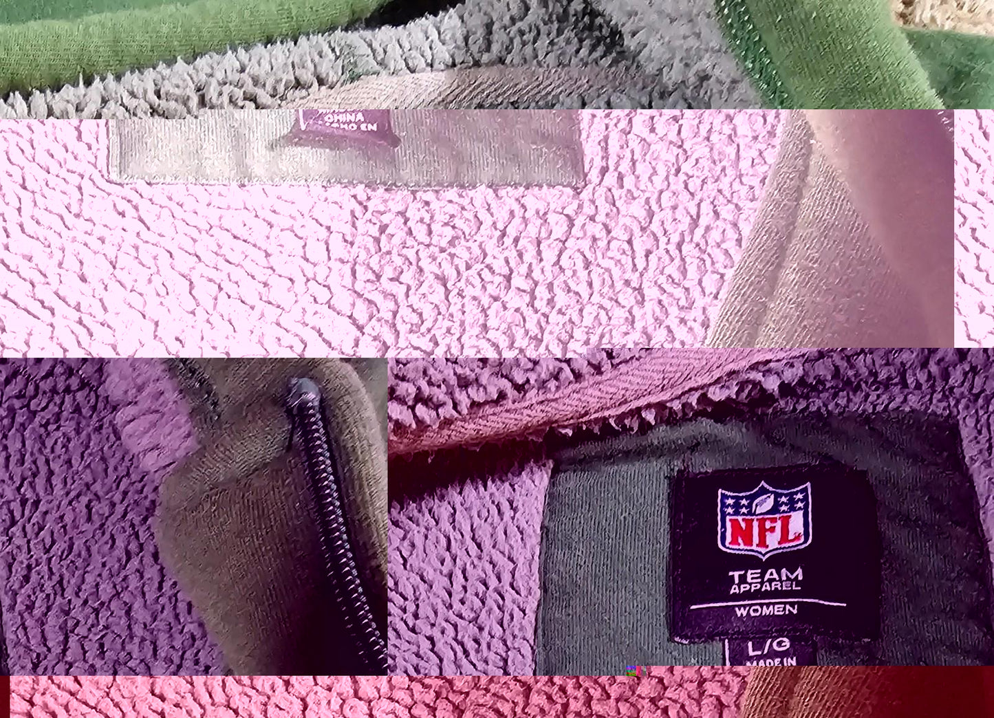 Green Bay Packers women's Lg Fullzip Green Hoodie AGIll