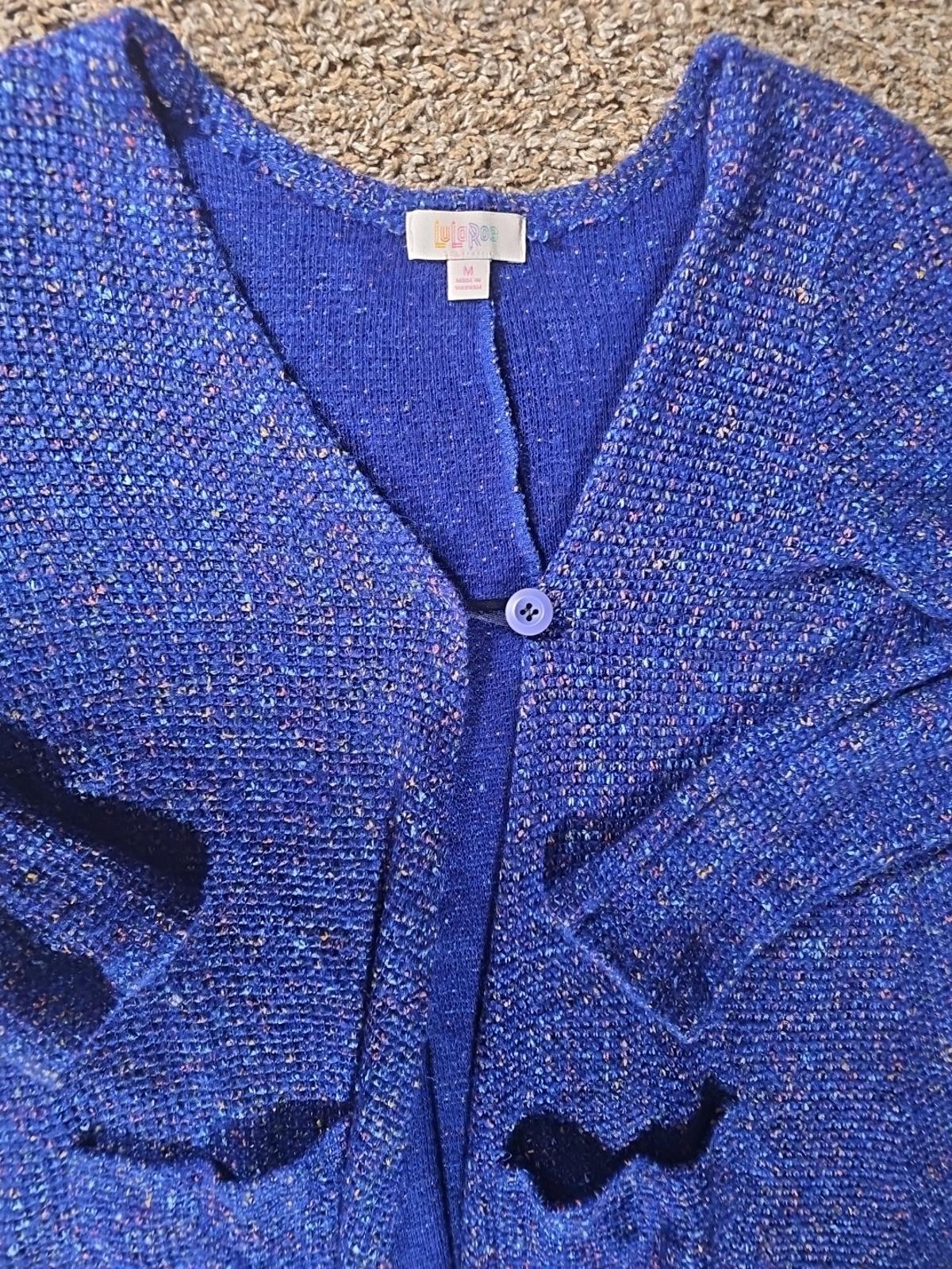 LulaRoe Womens M Cable Knit Long 1 Button Cardigan Sweater