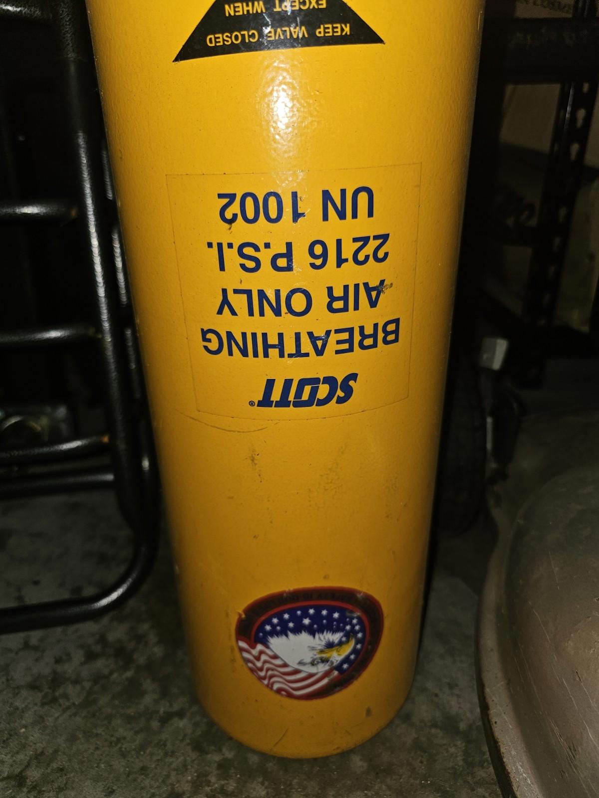 Scott Yellow Aluminum 2216 PSI Air Tank DECOMMISSIONED FIRE FIGHTING GEAR