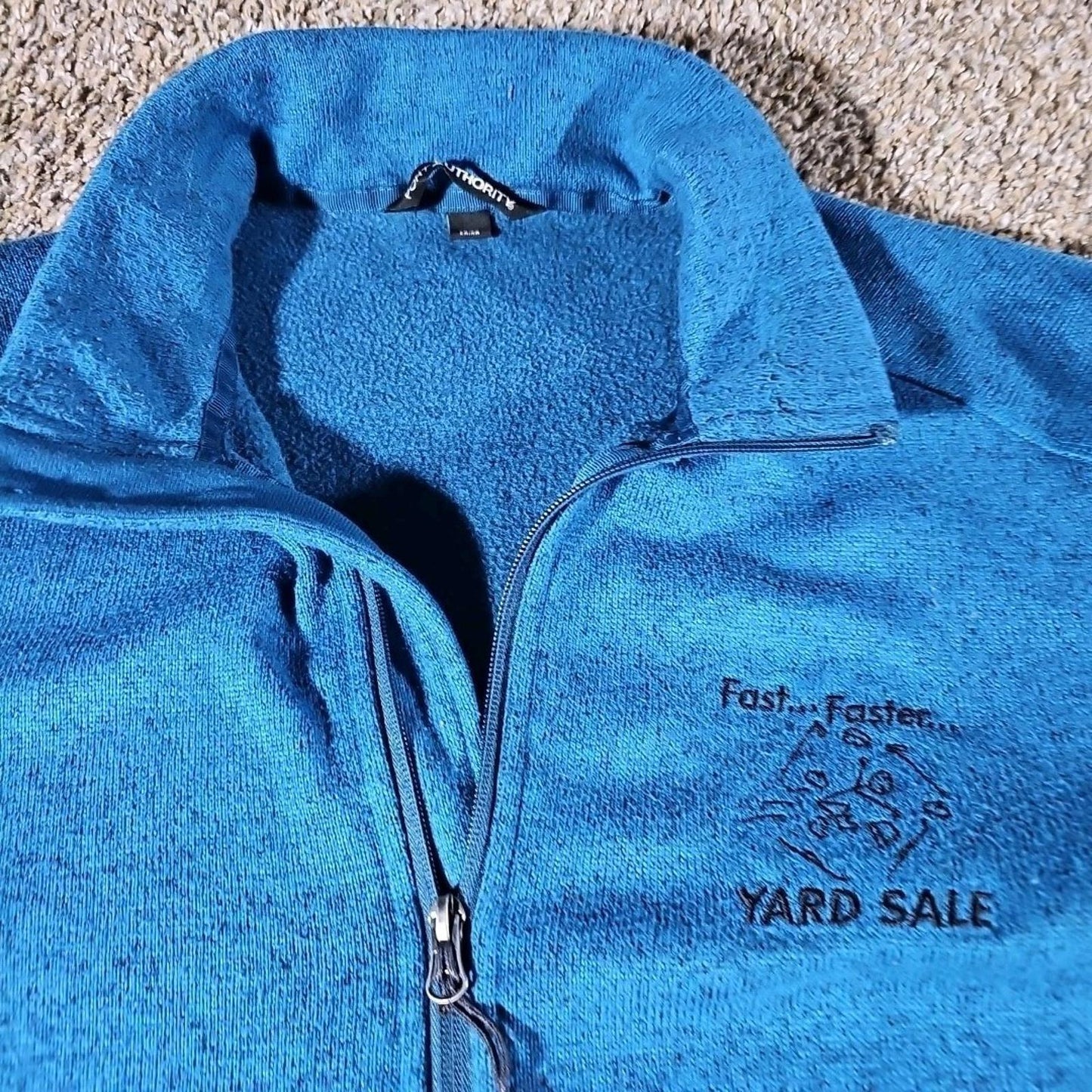 Port Authority XL Fullzip Blue Fleece Yard Sale Jacket