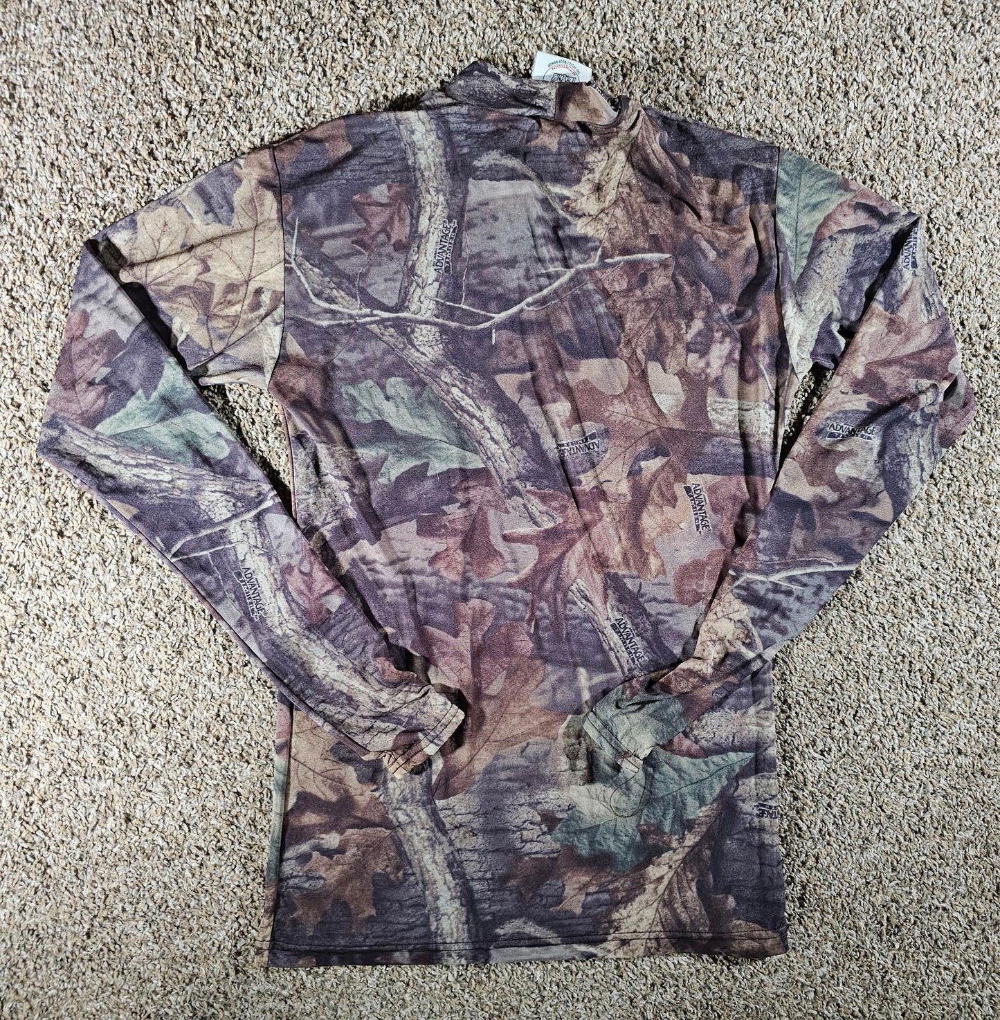 Men's L Rynoskin Mossy Oak Camo Mock Neck Insect Body Armor