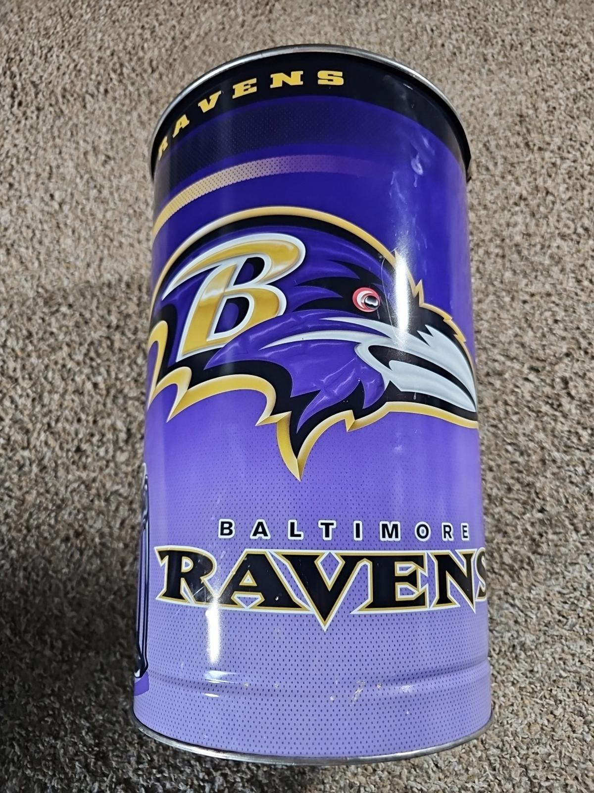 Baltimore Ravens Wincraft Sports USA NFL Metal Trash Can 15"