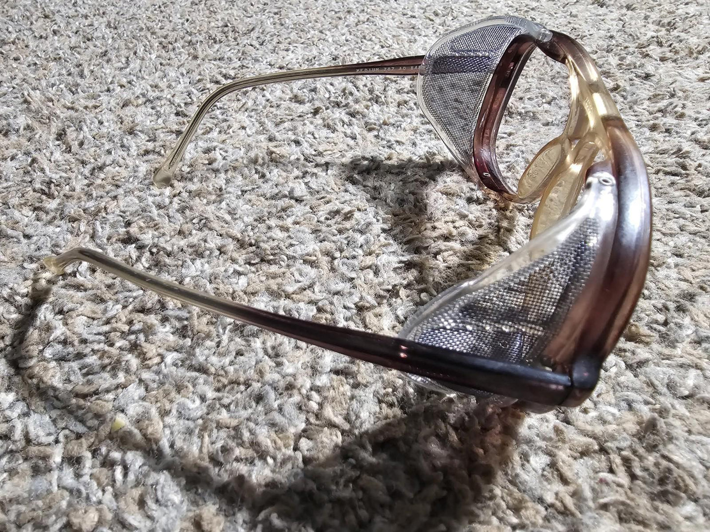 AO Safety F6000 VTG Standard Medium Z87 Pilot Safety Glasses Wire Mesh Shields
