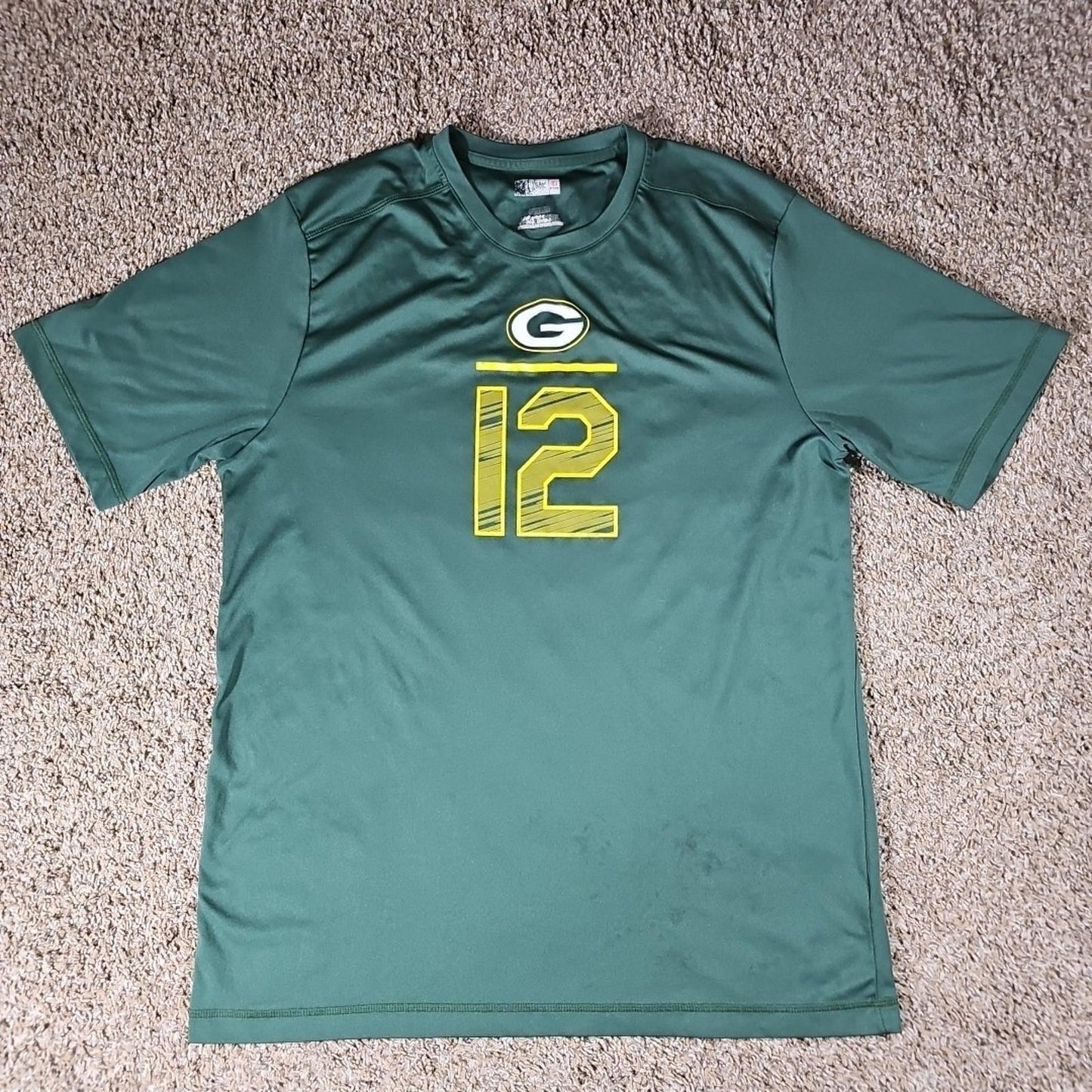 Aaron Rodgers #12 NFL Team Apparel Tshirt Green SEE MEASUREMENTS